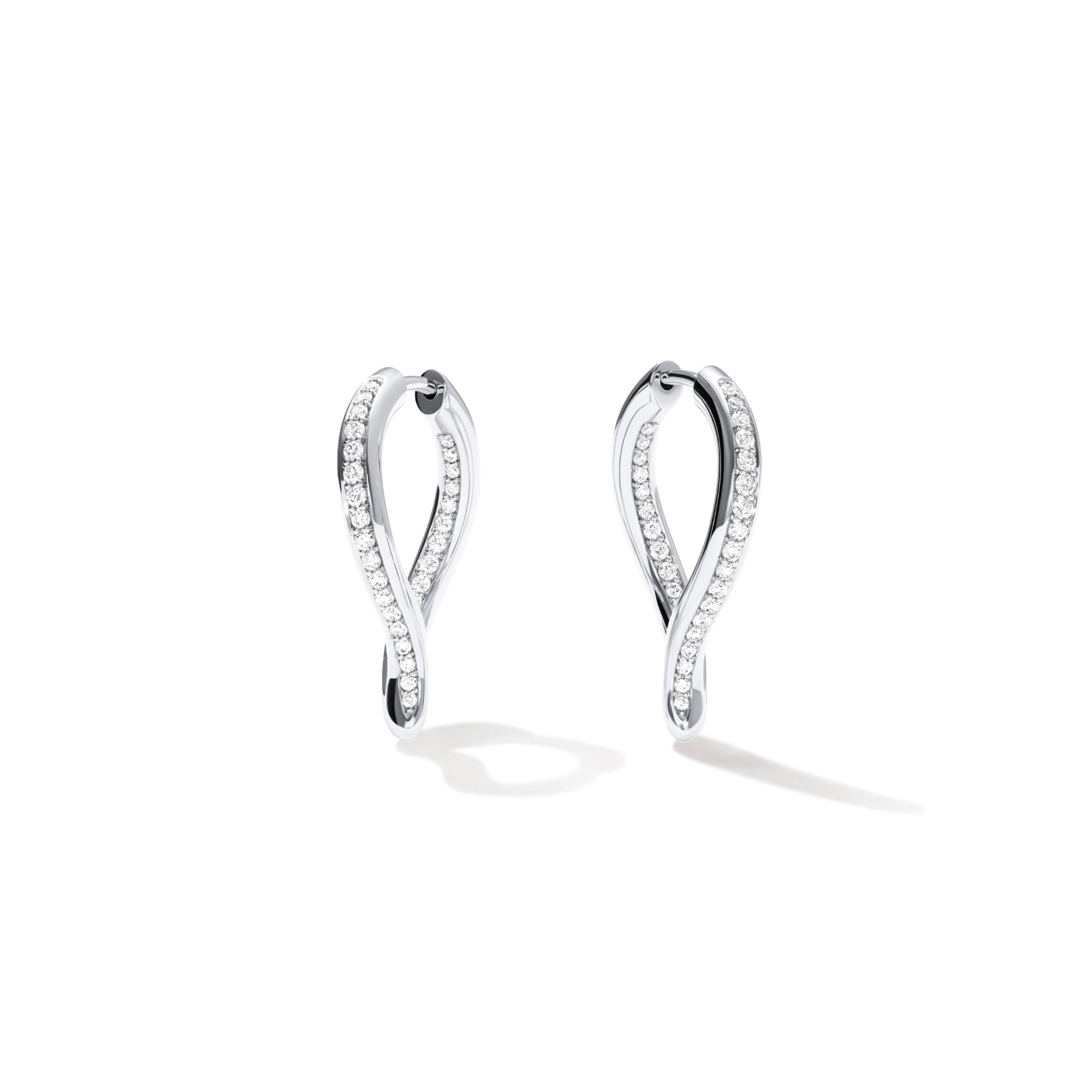 Tamara Comolli SIGNATURE Ohrringe Hoop Drop (E-Sig-Ho-TDr-p-wg) aus Weißgold mit Diamant