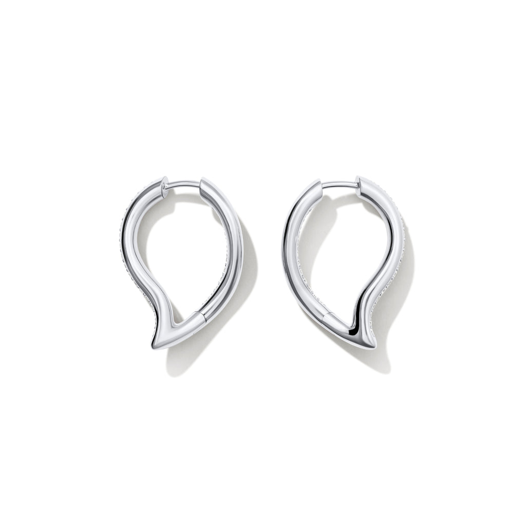 Tamara Comolli SIGNATURE Ohrringe Hoop Drop (E-Sig-Ho-TDr-p-wg) aus Weißgold mit Diamant