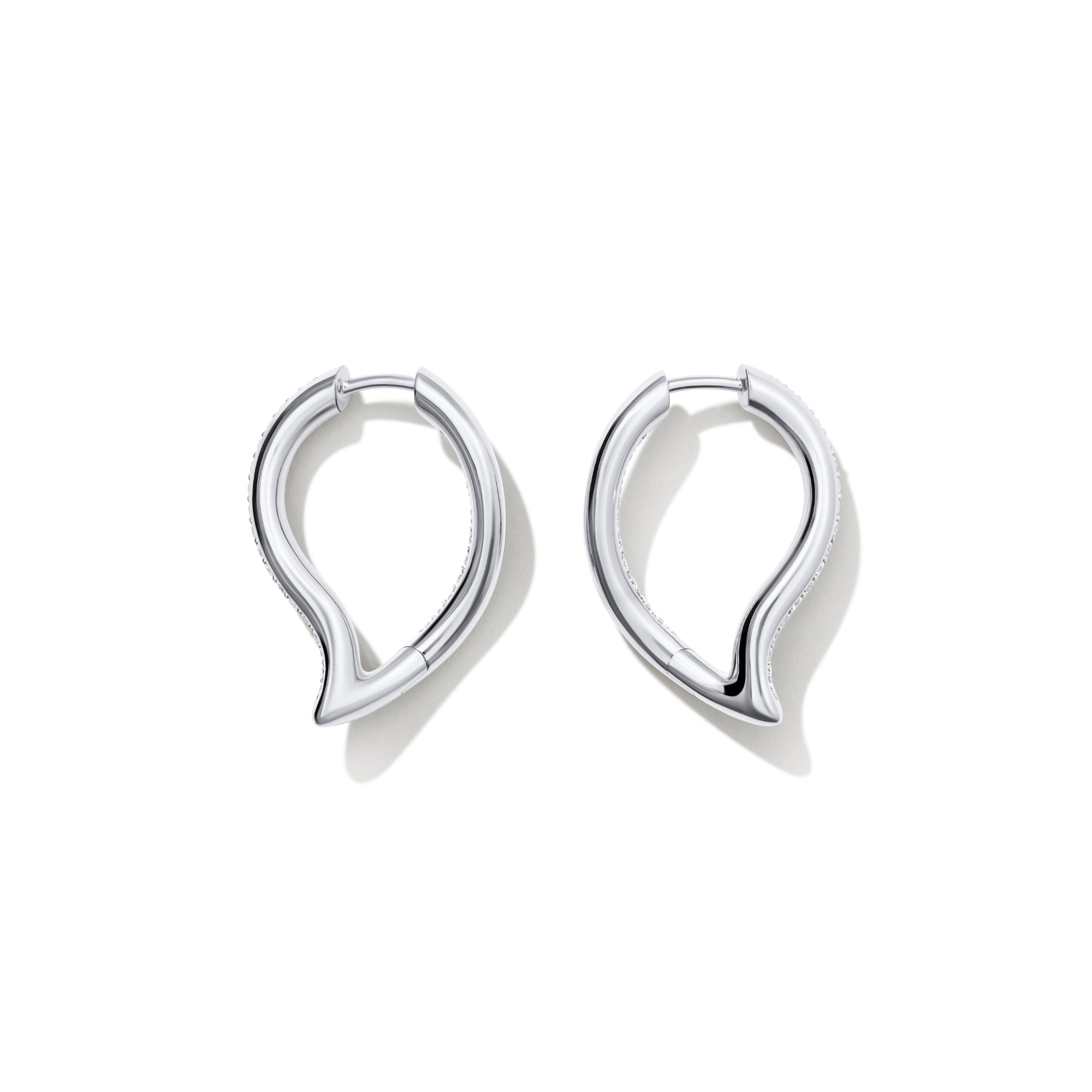 Tamara Comolli SIGNATURE Ohrringe Hoop Drop (E-Sig-Ho-TDr-p-wg) aus Weißgold mit Diamant