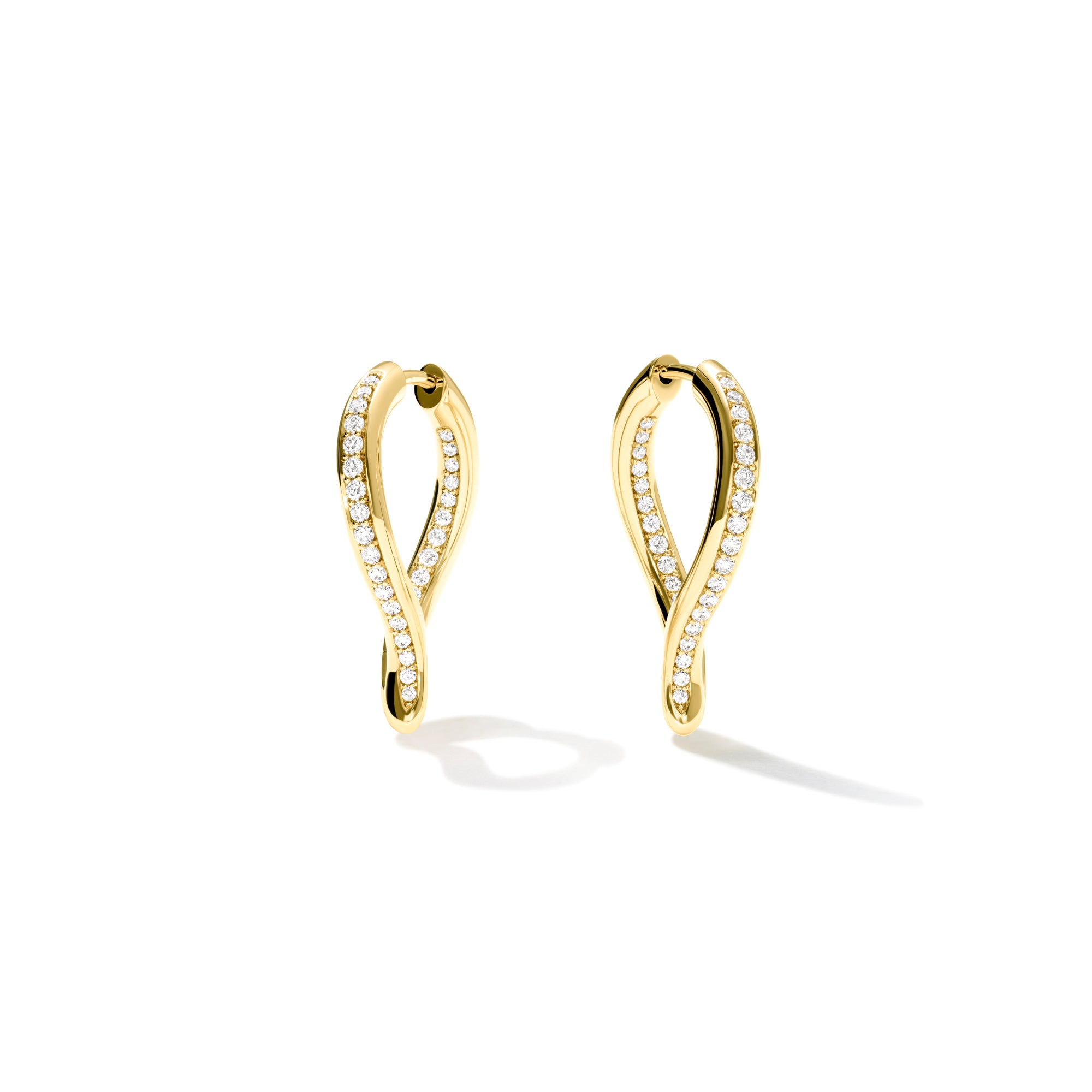 Tamara Comolli SIGNATURE Ohrringe Hoop Drop (E-Sig-Ho-TDr-p-yg) aus Gelbgold mit Diamant