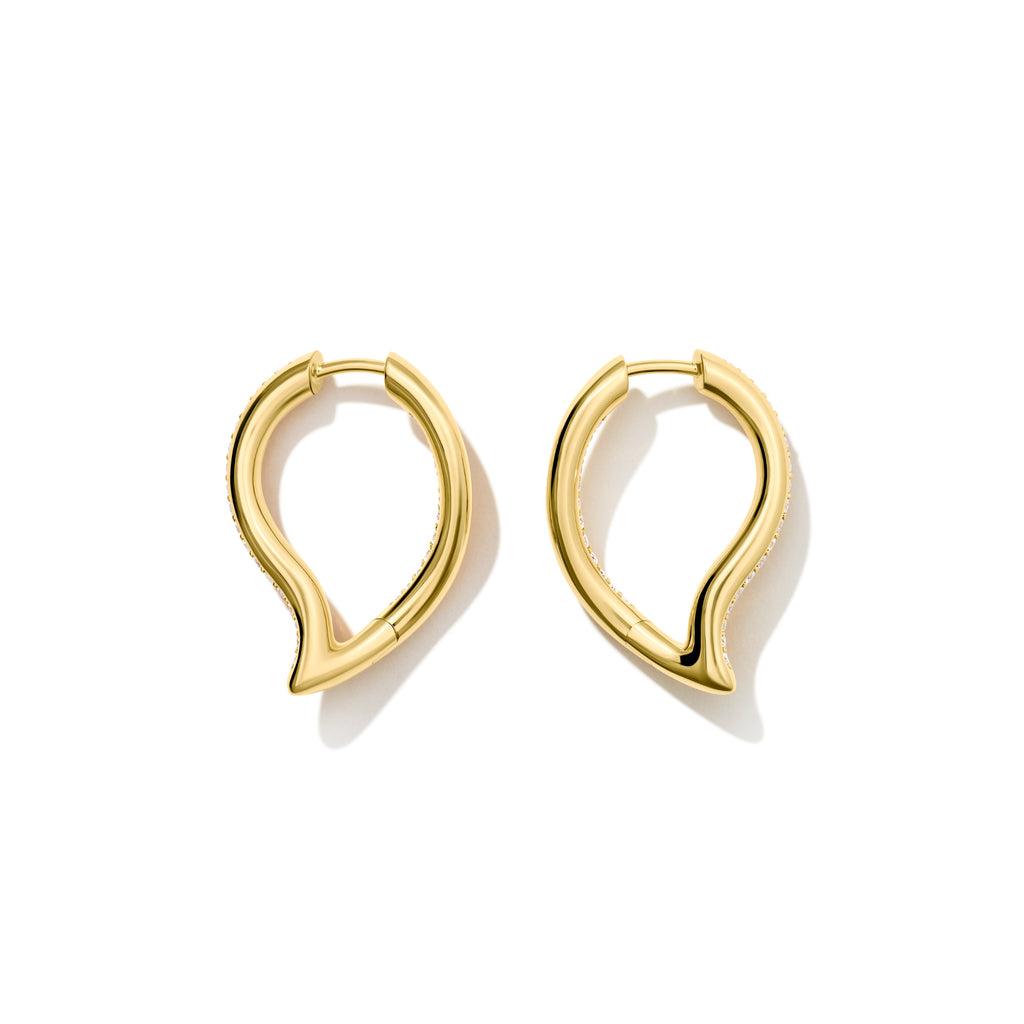 Tamara Comolli SIGNATURE Ohrringe Hoop Drop (E-Sig-Ho-TDr-p-yg) aus Gelbgold mit Diamant