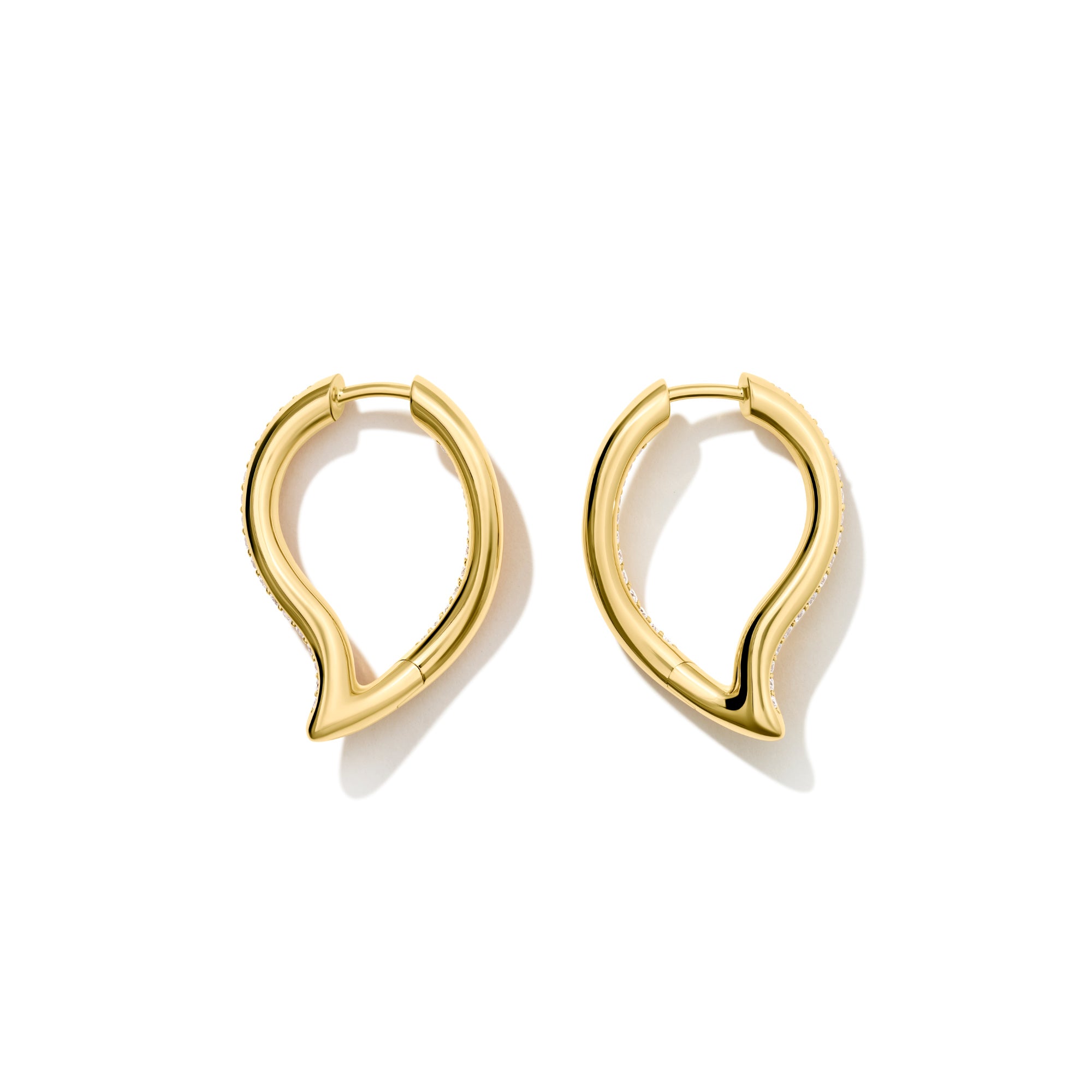 Tamara Comolli SIGNATURE Ohrringe Hoop Drop (E-Sig-Ho-TDr-p-yg) aus Gelbgold mit Diamant