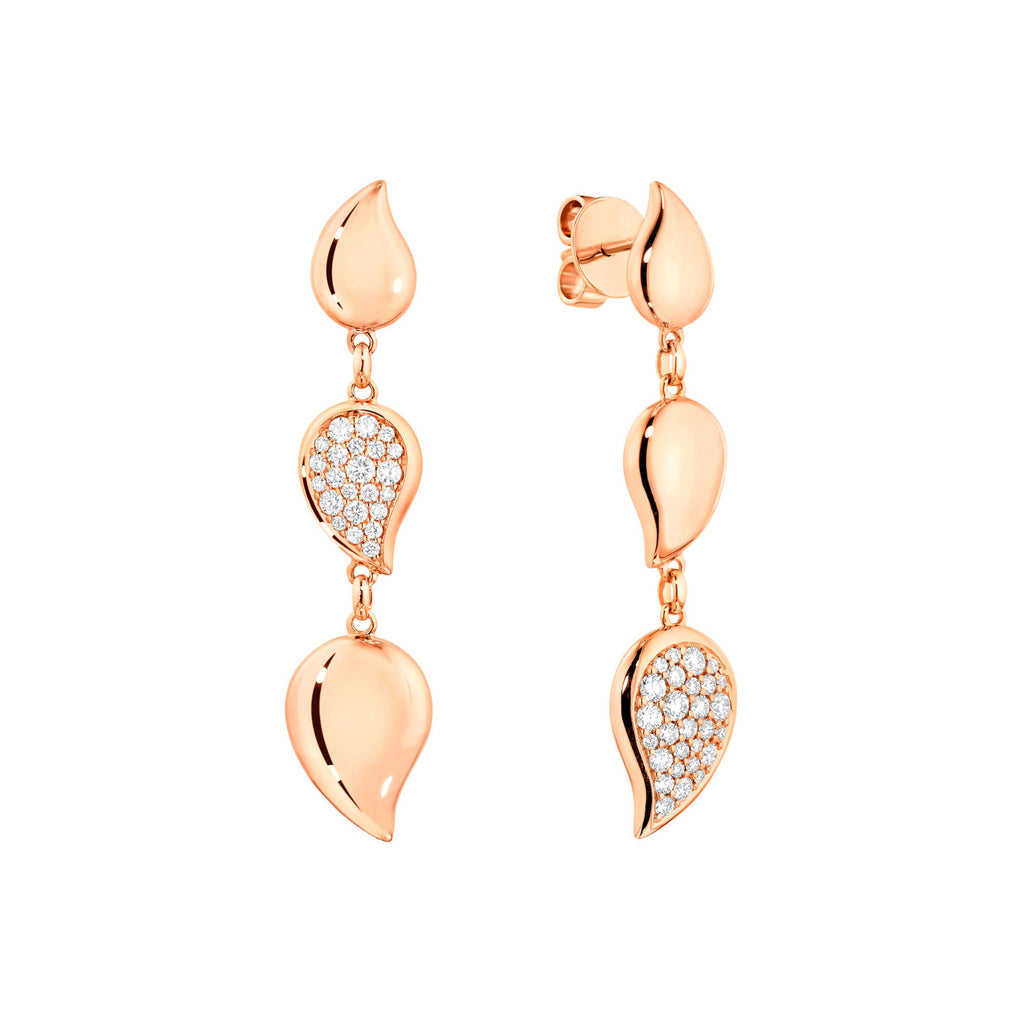 Tamara Comolli SIGNATURE Wave 3 Tropfenelemente Ohrhänger (E-Sig-Wave-3-p-rg) aus Roségold mit Diamant