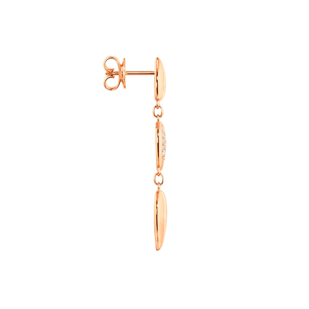 Tamara Comolli SIGNATURE Wave 3 Tropfenelemente Ohrhänger (E-Sig-Wave-3-p-rg) aus Roségold mit Diamant