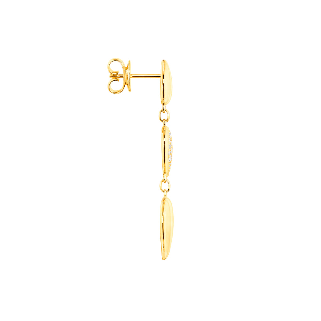 Tamara Comolli SIGNATURE Wave 3 Tropfenelemente Ohrhänger (E-Sig-Wave-3-p-yg) aus Gelbgold mit Diamant