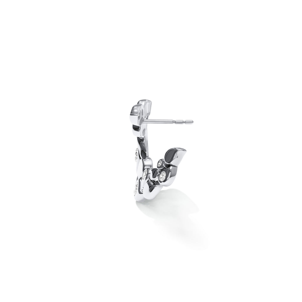 Tamara Comolli SNOWFLAKES Hoop Classic alternating Earrings (E-SF-Ho-Cl-alt-wg) aus Weißgold mit Diamant