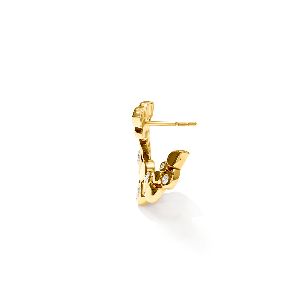 Tamara Comolli SNOWFLAKES Hoop Classic alternating Earrings (E-SF-Ho-Cl-alt-yg) aus Gelbgold mit Diamant