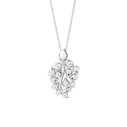 Tamara Comolli SNOWFLAKES Leaf Anhänger 'Classic/Sky' (P-SF-L-ClSky-wg) aus Weißgold mit Diamant und Saphir