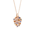 Tamara Comolli SNOWFLAKES Leaf Anhänger in 'Classic/Primaluce' (P-SF-L-ClPri-rg) aus Roségold mit Diamant und Saphir