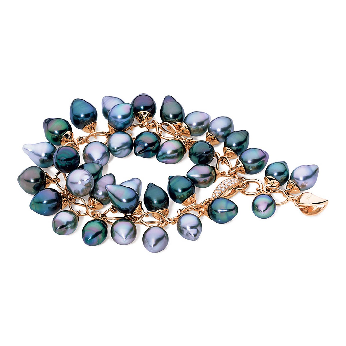 Tamara Comolli TAHITIAN GRAPES Armband Tahitiperlen (B-GRP-Tah-rg) aus Roségold mit Diamant