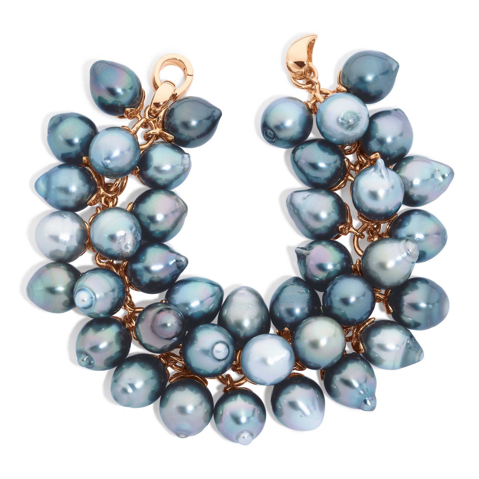 Tamara Comolli TAHITIAN GRAPES Armband Tahitiperlen (B-GRP-Tah-rg) aus Roségold mit Diamant