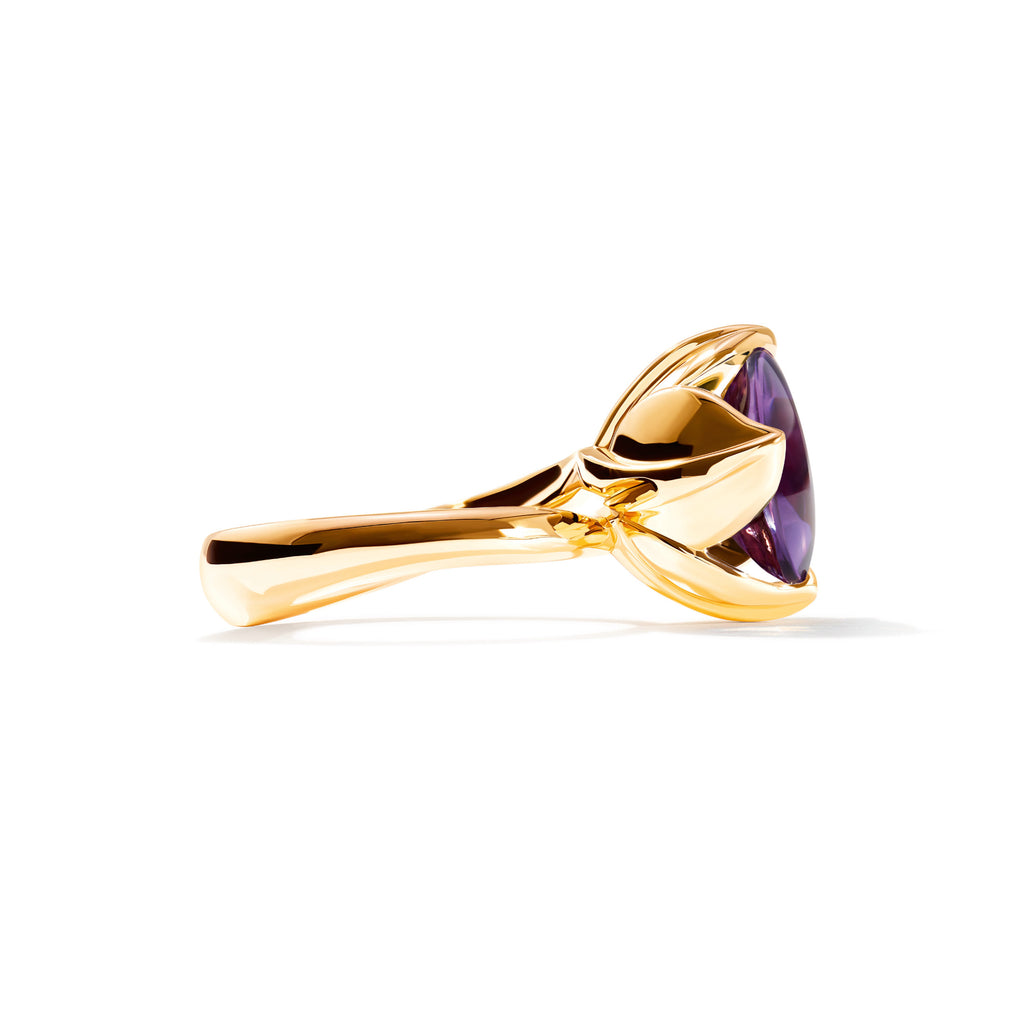 Tamara Comolli TULIP Ring Large mit Amethyst (R-TUL-l-Am-yg) aus Gelbgold mit Amethyst