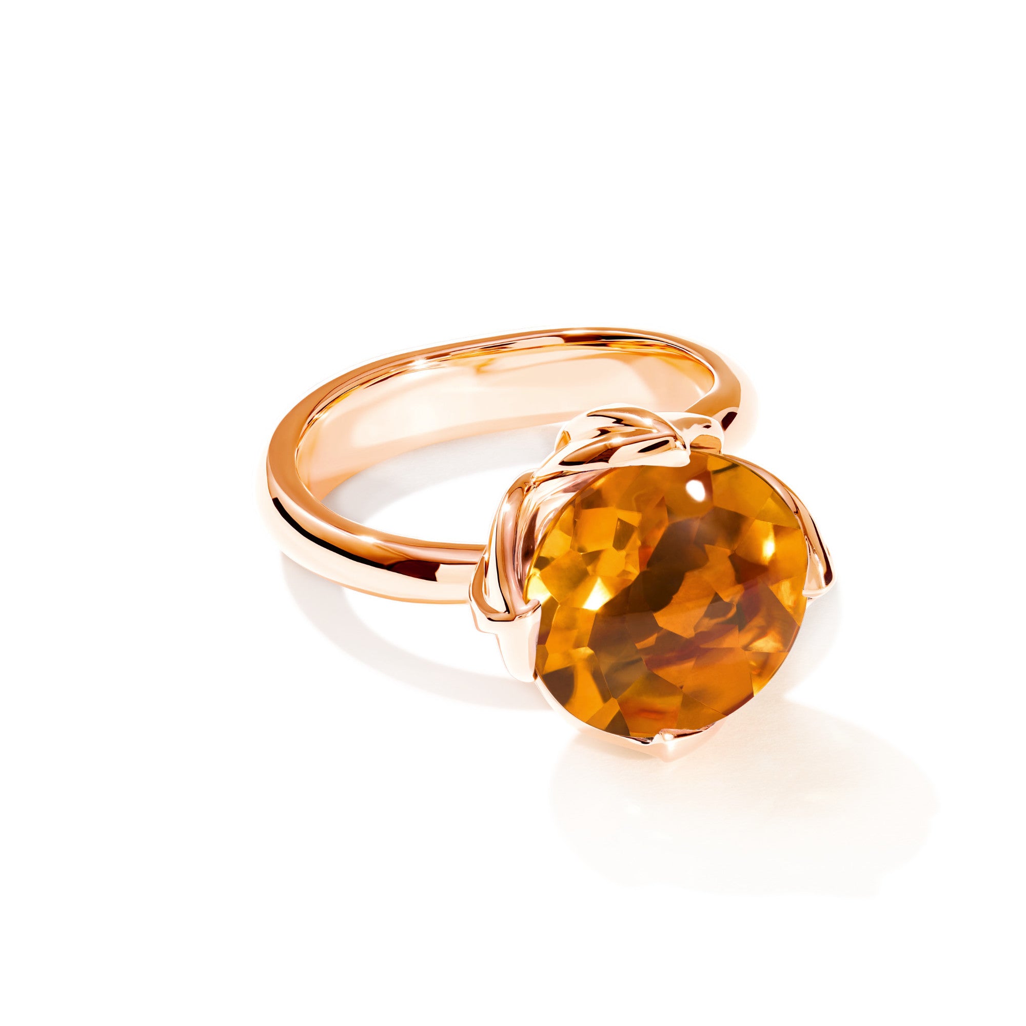Tamara Comolli TULIP Ring Large mit Citrin (R-TUL-l-Cit-rg) aus Roségold mit Citrin