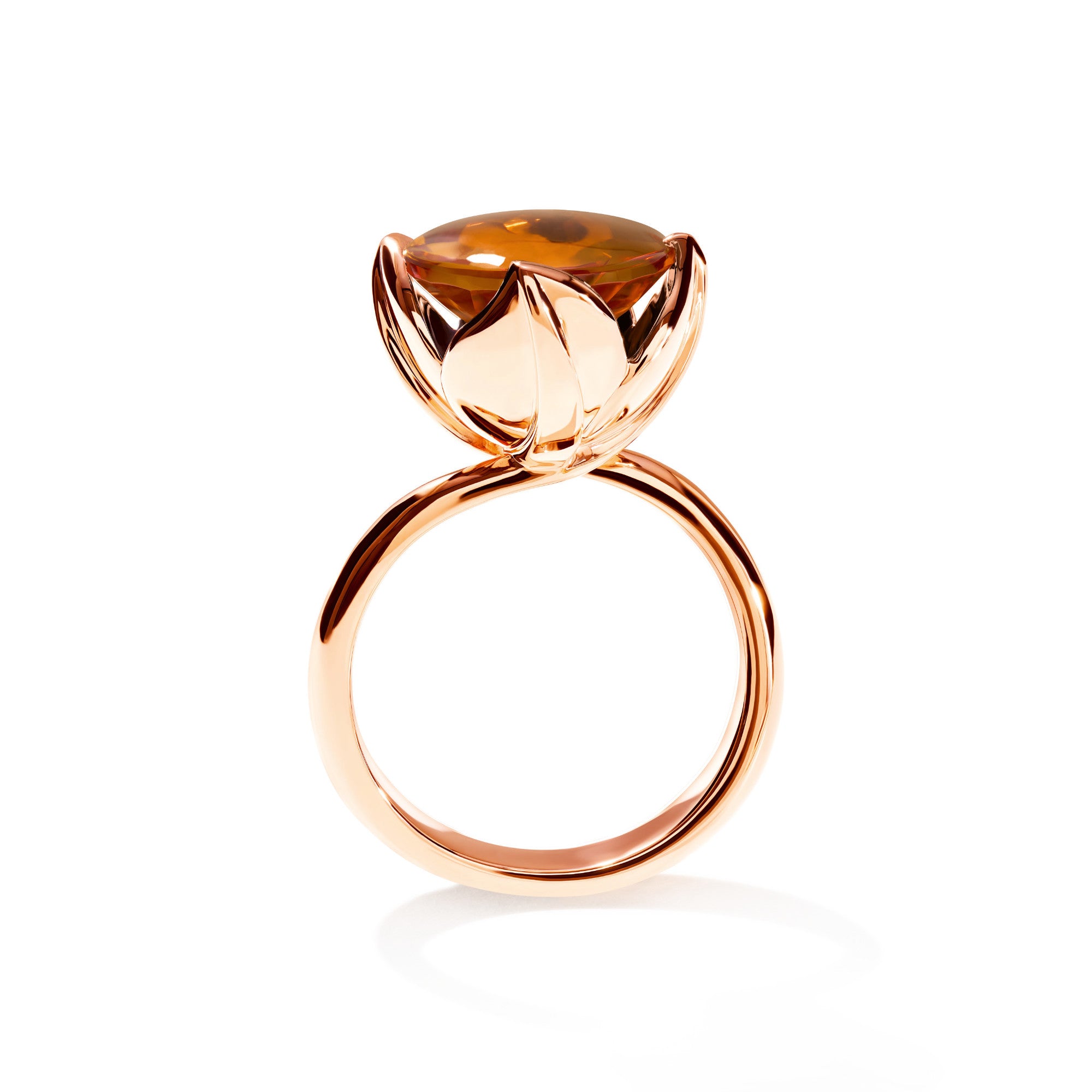 Tamara Comolli TULIP Ring Large mit Citrin (R-TUL-l-Cit-rg) aus Roségold mit Citrin