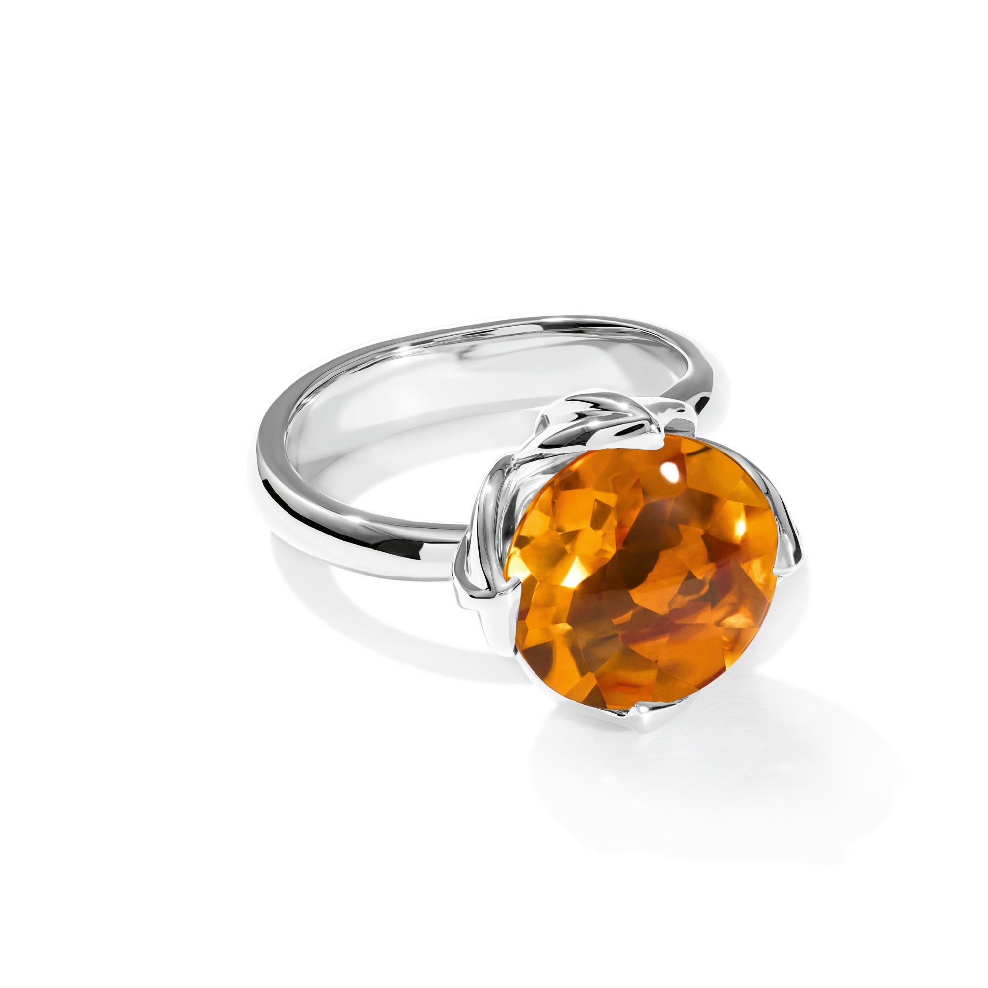 Tamara Comolli TULIP Ring Large mit Citrin (R-TUL-l-Cit-wg) aus Weißgold mit Citrin