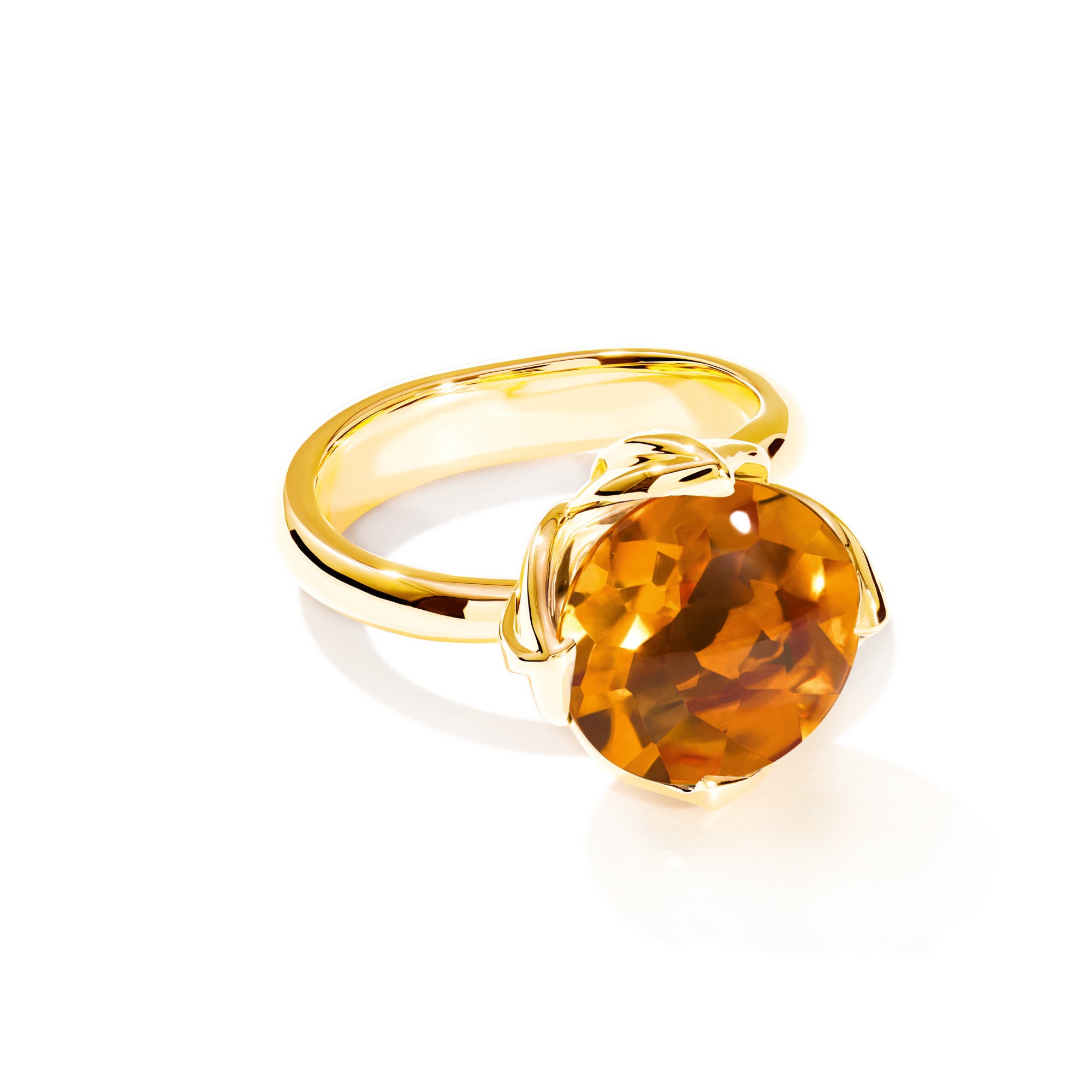 Tamara Comolli TULIP Ring Large mit Citrin (R-TUL-l-Cit-yg) aus Gelbgold mit Citrin