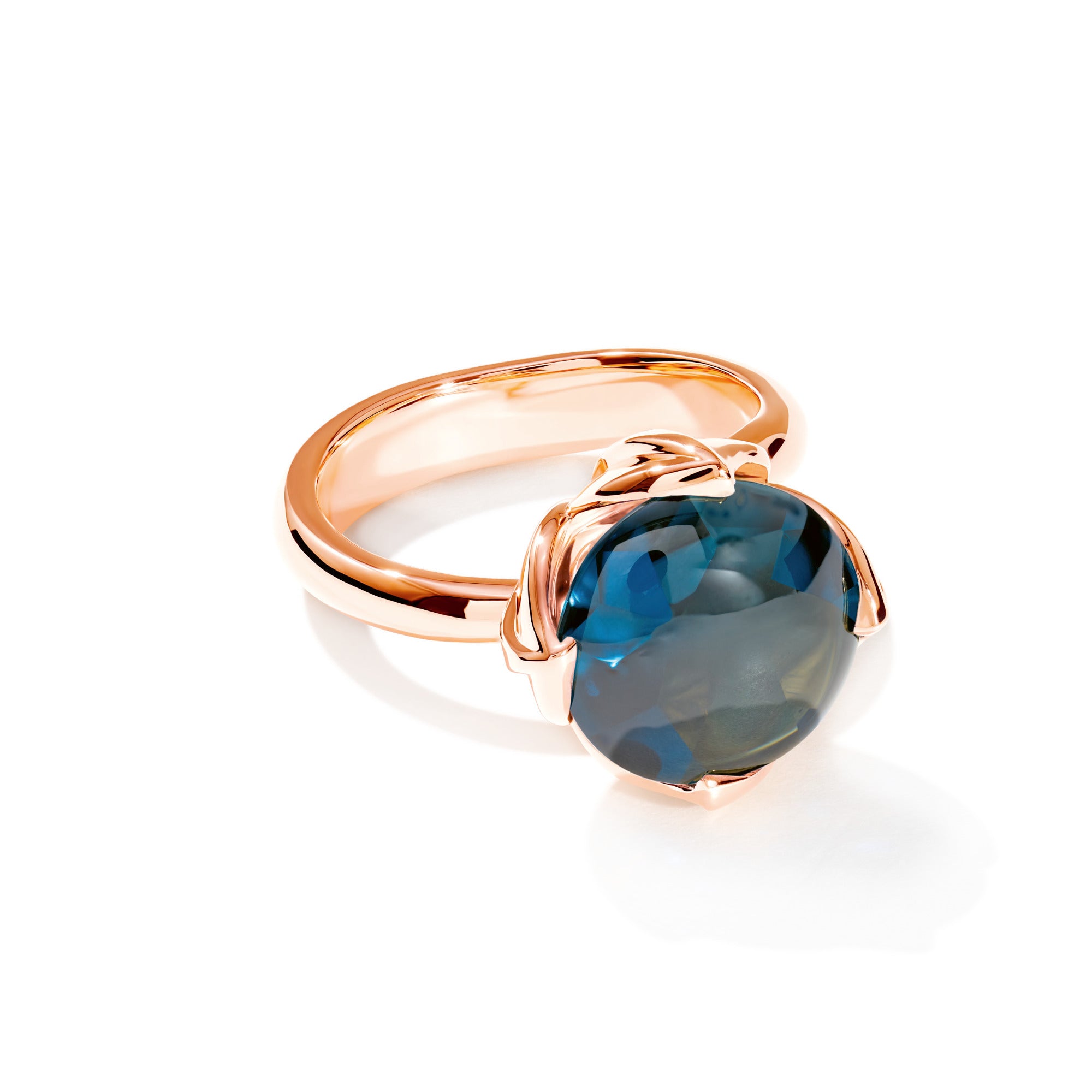 Tamara Comolli TULIP Ring Large mit London Topas (R-TUL-l-ToLo-rg) aus Roségold mit Topas
