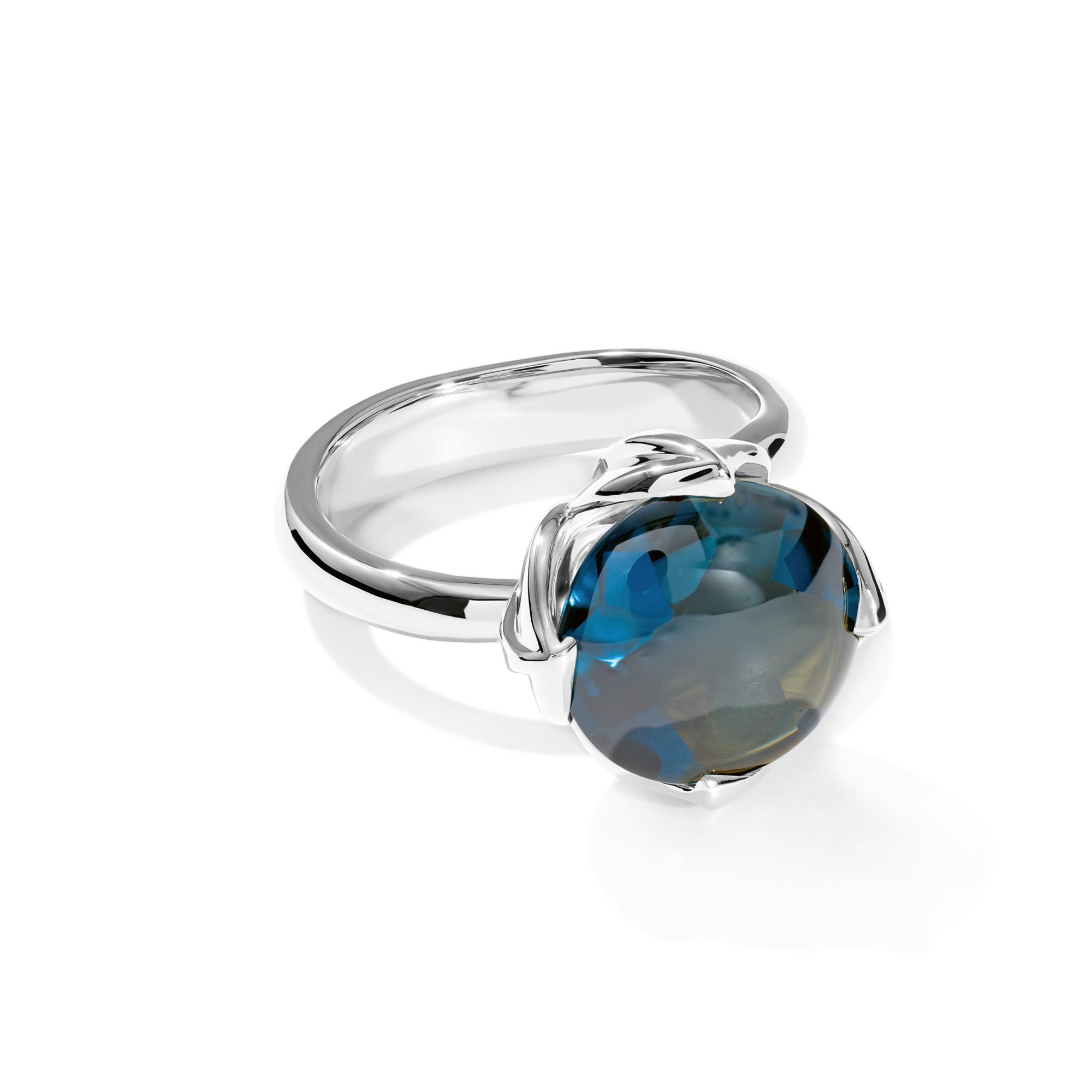 Tamara Comolli TULIP Ring Large mit London Topas (R-TUL-l-ToLo-wg) aus Weißgold mit Topas