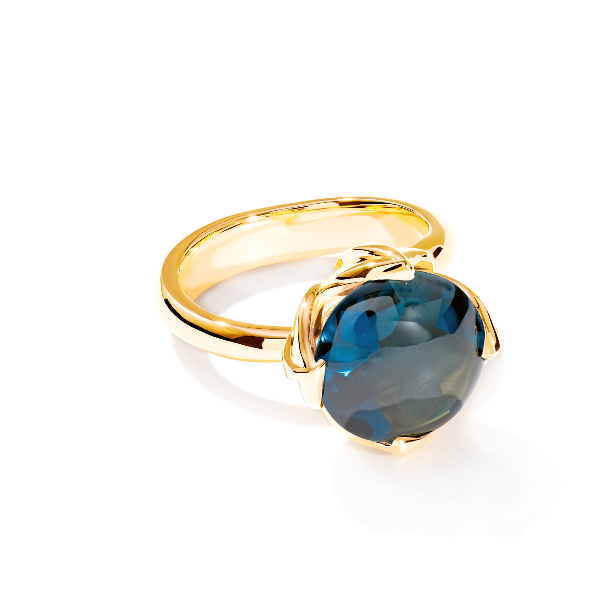 Tamara Comolli TULIP Ring Large mit London Topas (R-TUL-l-ToLo-yg) aus Gelbgold mit Topas