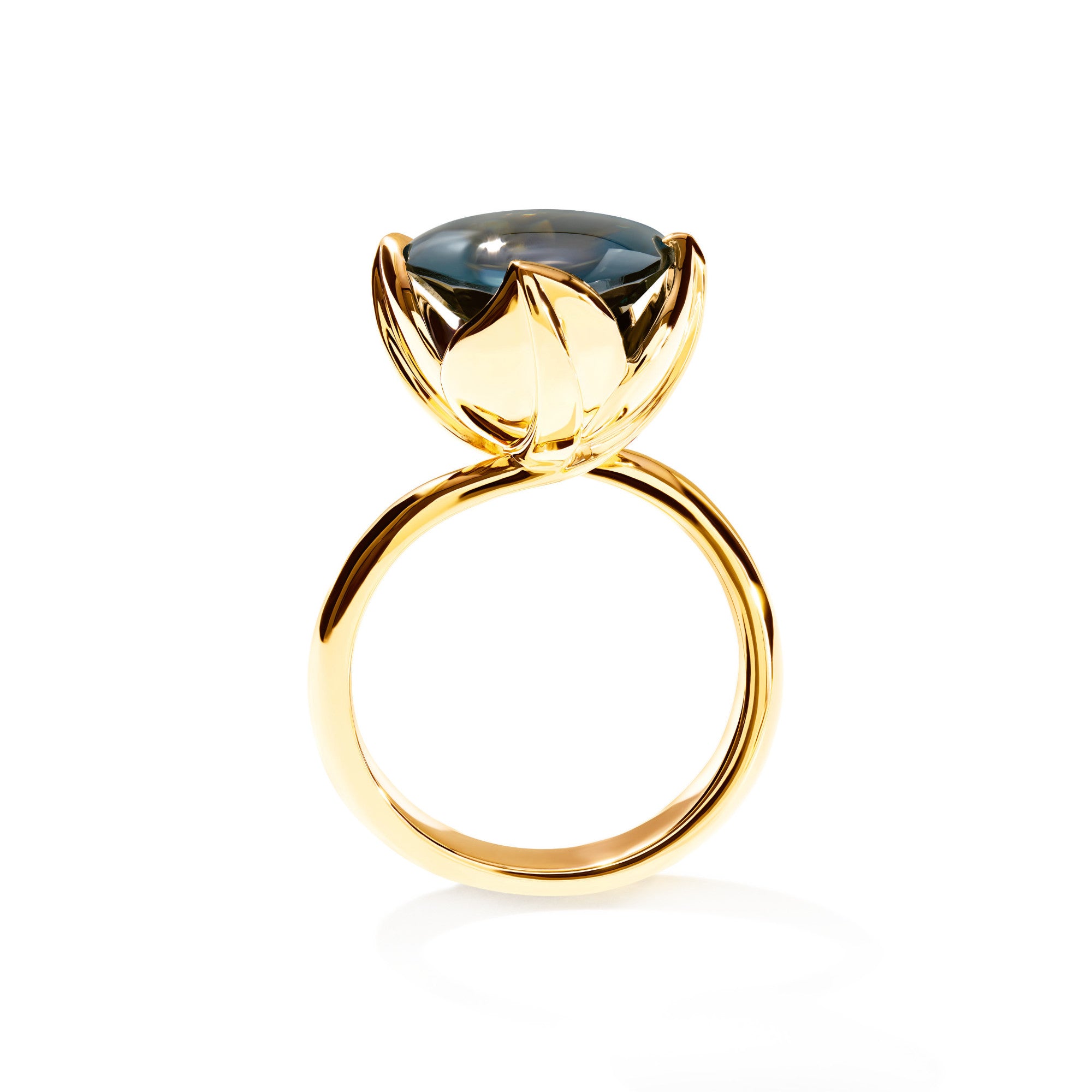 Tamara Comolli TULIP Ring Large mit London Topas (R-TUL-l-ToLo-yg) aus Gelbgold mit Topas