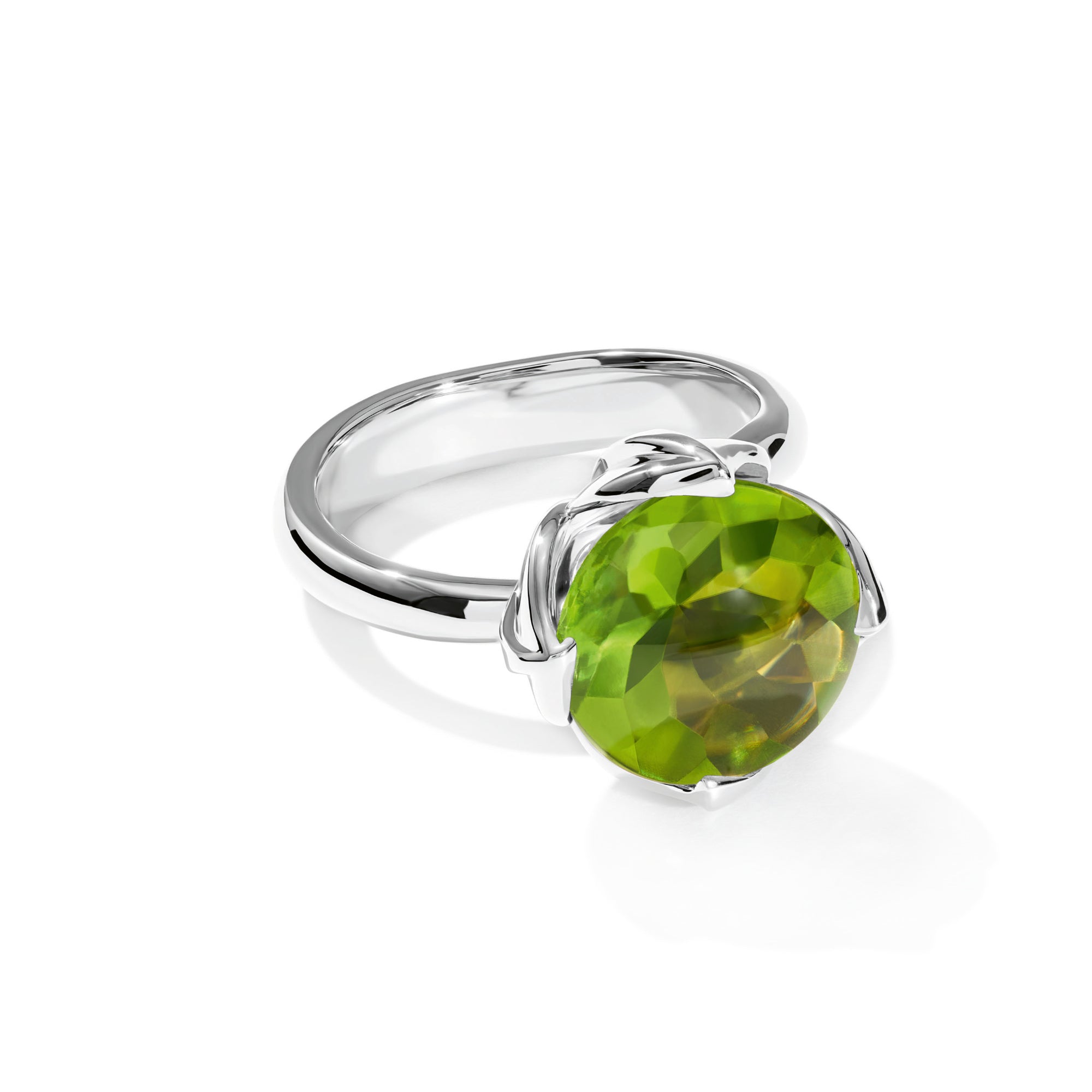 Tamara Comolli TULIP Ring Large mit Peridot (R-TUL-l-Per-wg) aus Weißgold mit Peridot