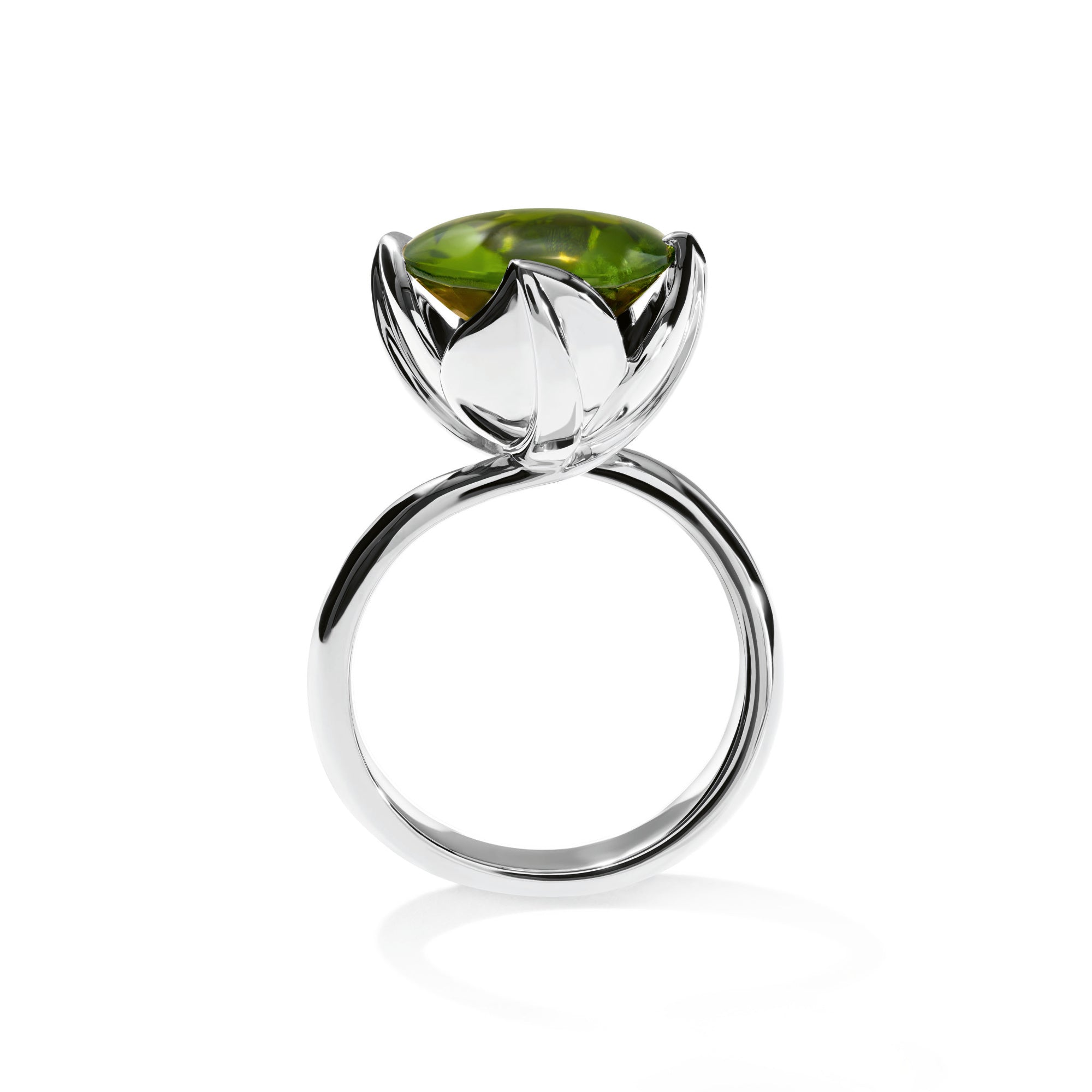 Tamara Comolli TULIP Ring Large mit Peridot (R-TUL-l-Per-wg) aus Weißgold mit Peridot