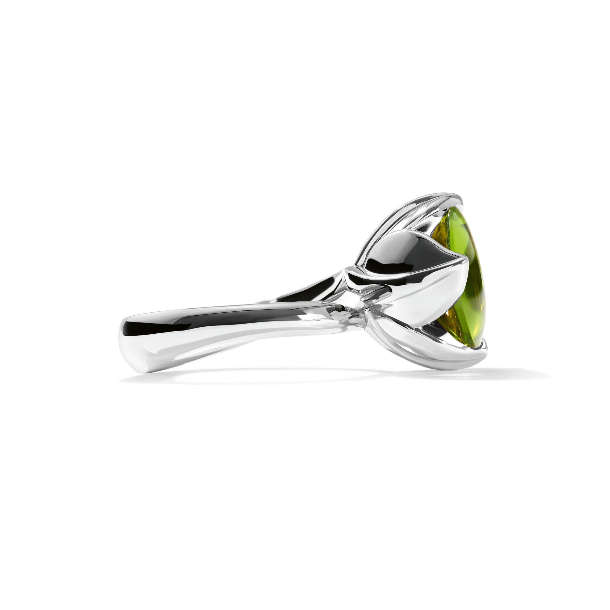 Tamara Comolli TULIP Ring Large mit Peridot (R-TUL-l-Per-wg) aus Weißgold mit Peridot