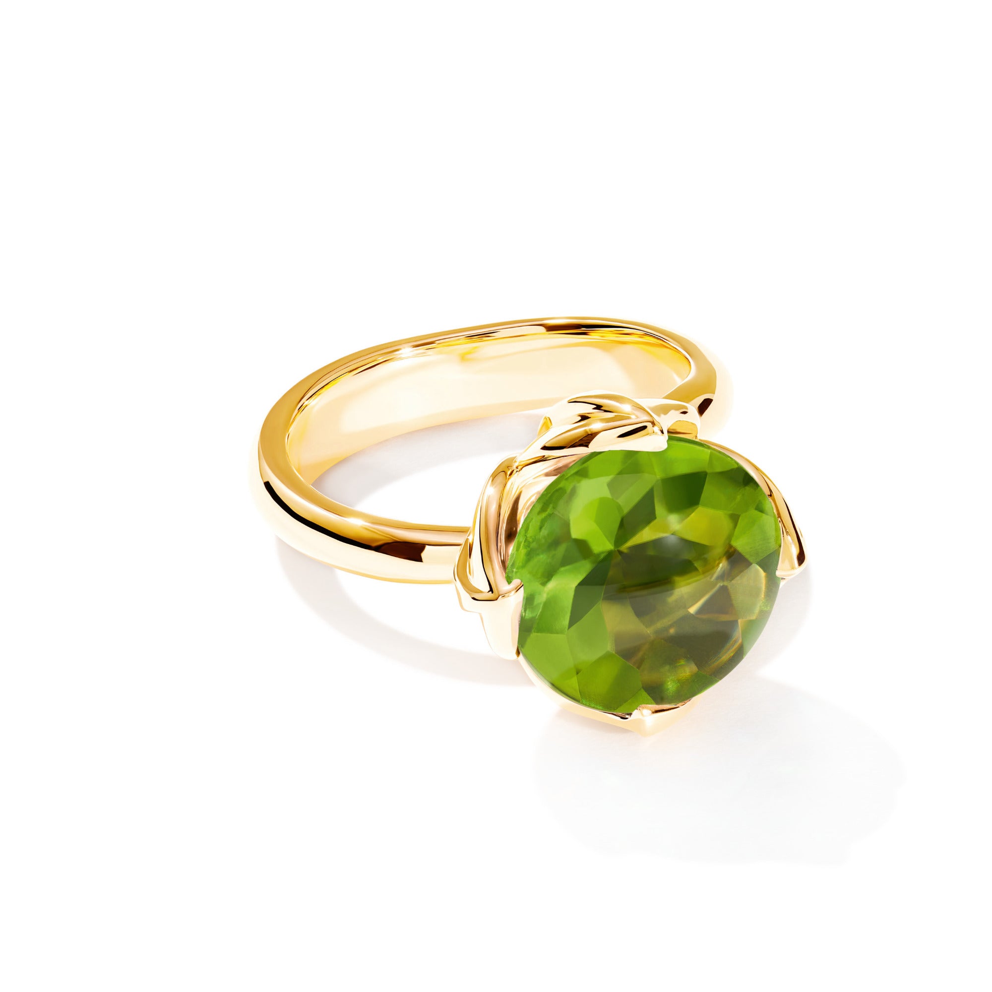 Tamara Comolli TULIP Ring Large mit Peridot (R-TUL-l-Per-yg) aus Gelbgold mit Peridot