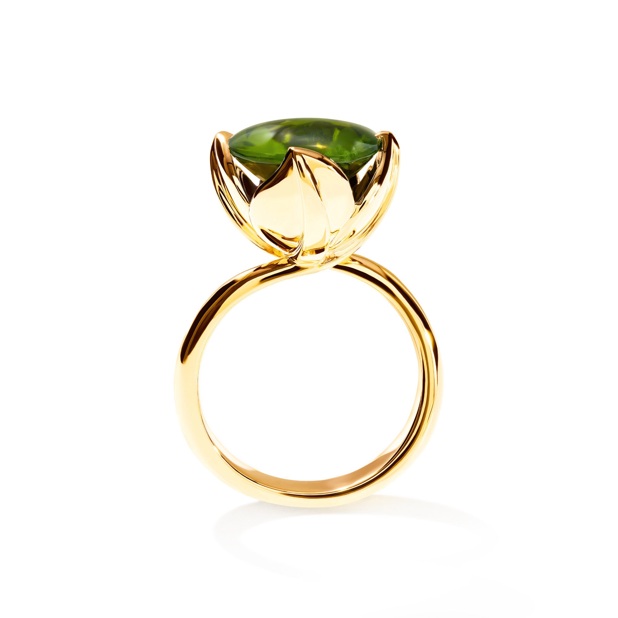 Tamara Comolli TULIP Ring Large mit Peridot (R-TUL-l-Per-yg) aus Gelbgold mit Peridot