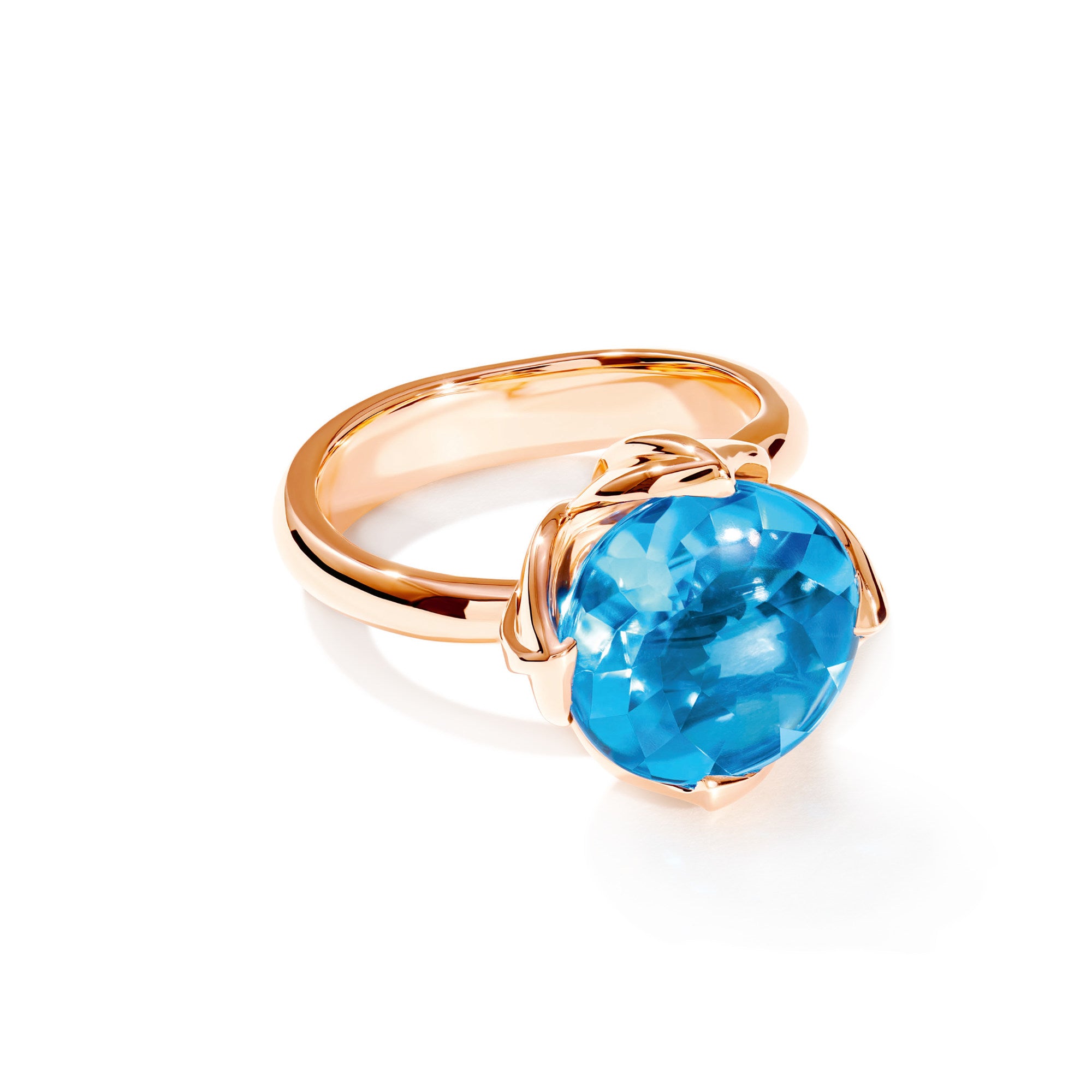 Tamara Comolli TULIP Ring Large mit Swiss Topas (R-TUL-l-ToSw-rg) aus Roségold mit Topas