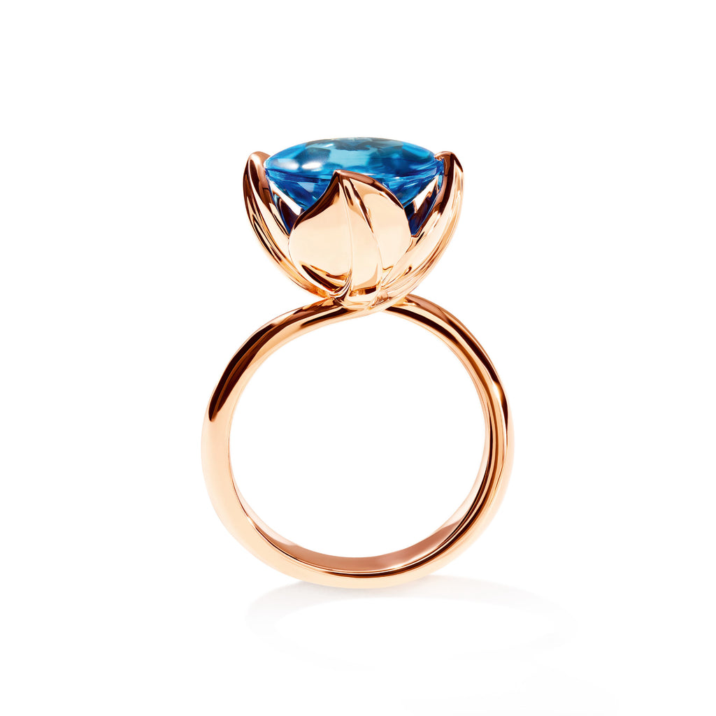 Tamara Comolli TULIP Ring Large mit Swiss Topas (R-TUL-l-ToSw-rg) aus Roségold mit Topas