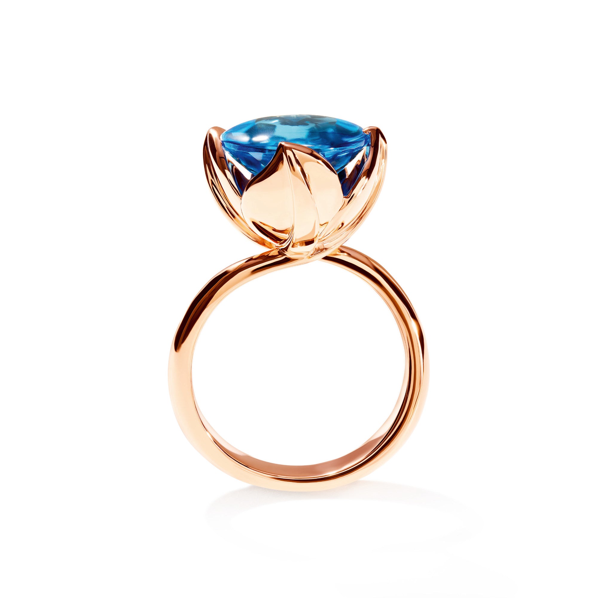 Tamara Comolli TULIP Ring Large mit Swiss Topas (R-TUL-l-ToSw-rg) aus Roségold mit Topas