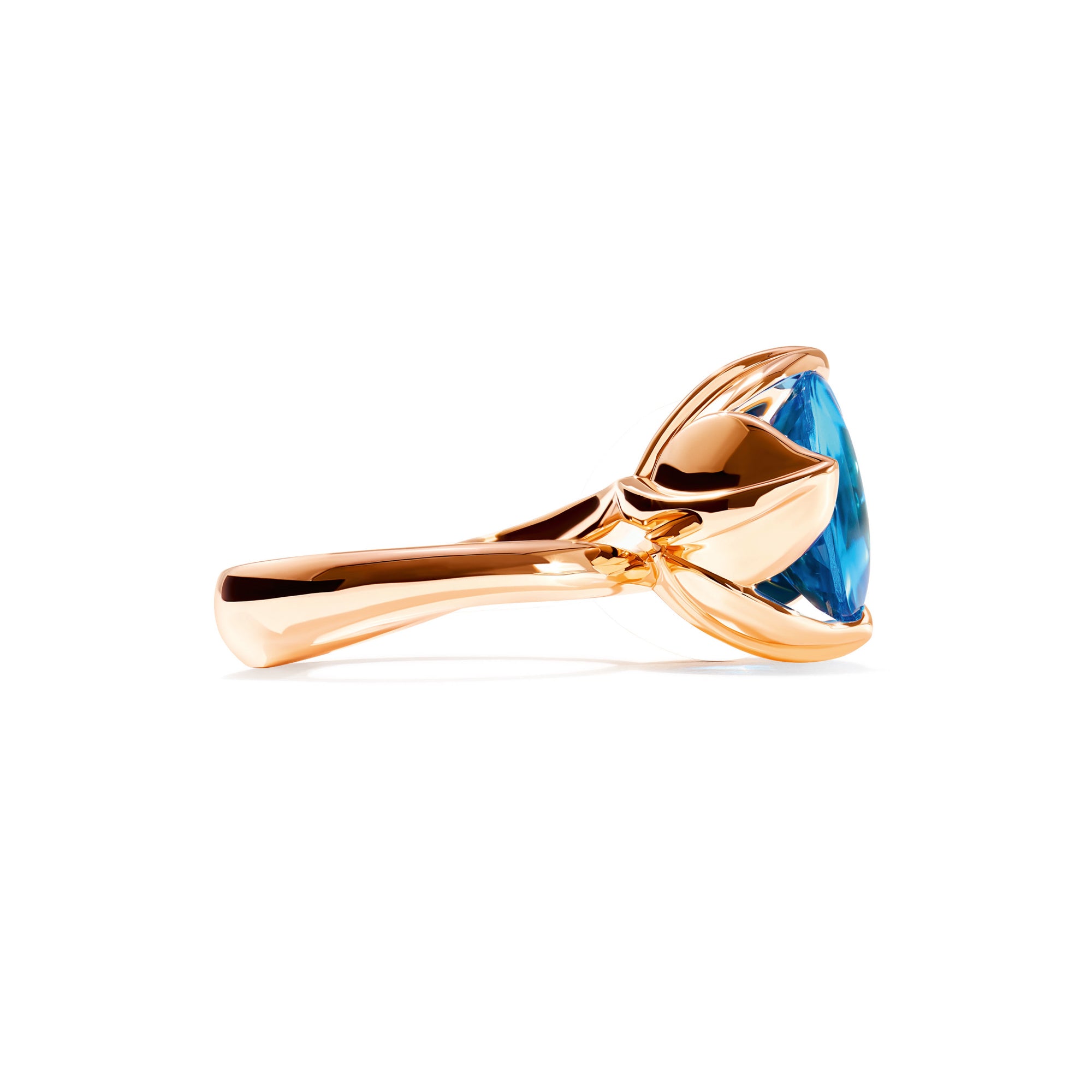 Tamara Comolli TULIP Ring Large mit Swiss Topas (R-TUL-l-ToSw-rg) aus Roségold mit Topas