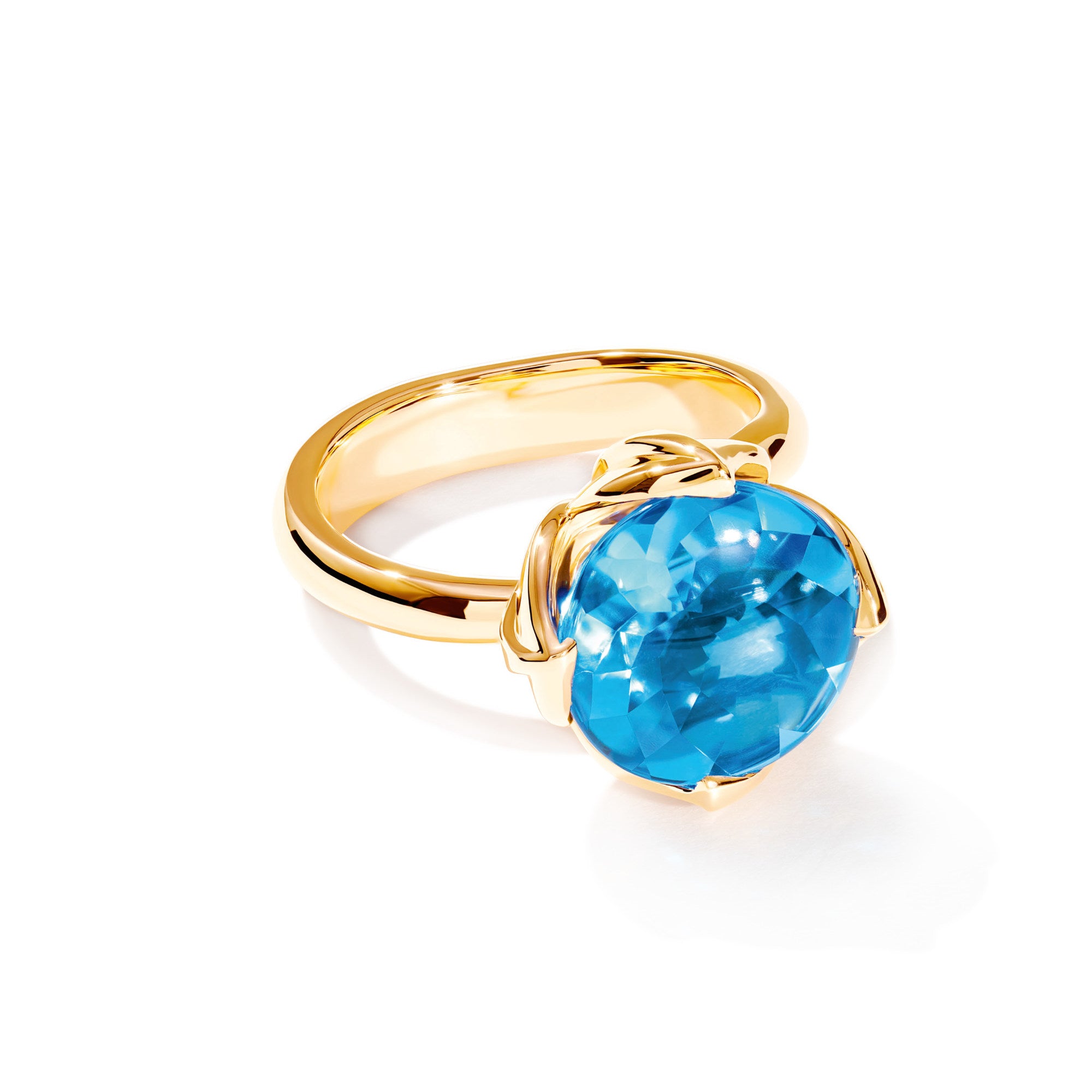 Tamara Comolli TULIP Ring Large mit Swiss Topas (R-TUL-l-ToSw-yg) aus Gelbgold mit Topas