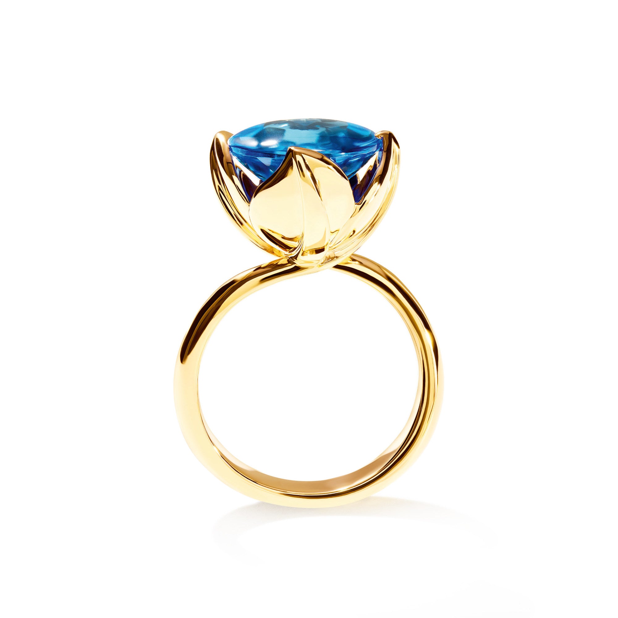 Tamara Comolli TULIP Ring Large mit Swiss Topas (R-TUL-l-ToSw-yg) aus Gelbgold mit Topas
