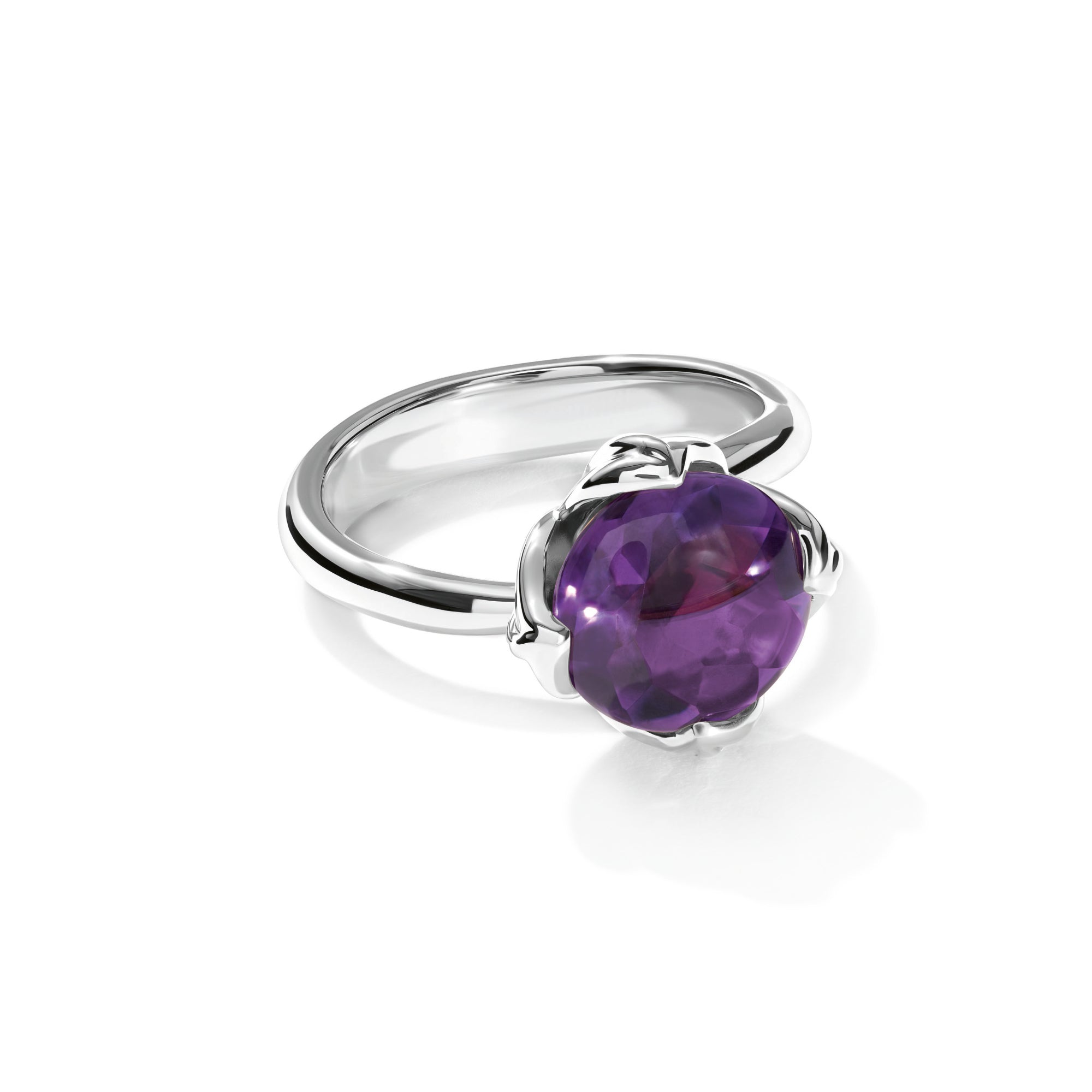 Tamara Comolli TULIP Ring Small mit Amethyst (R-TUL-s-Am-wg) aus Weißgold mit Amethyst
