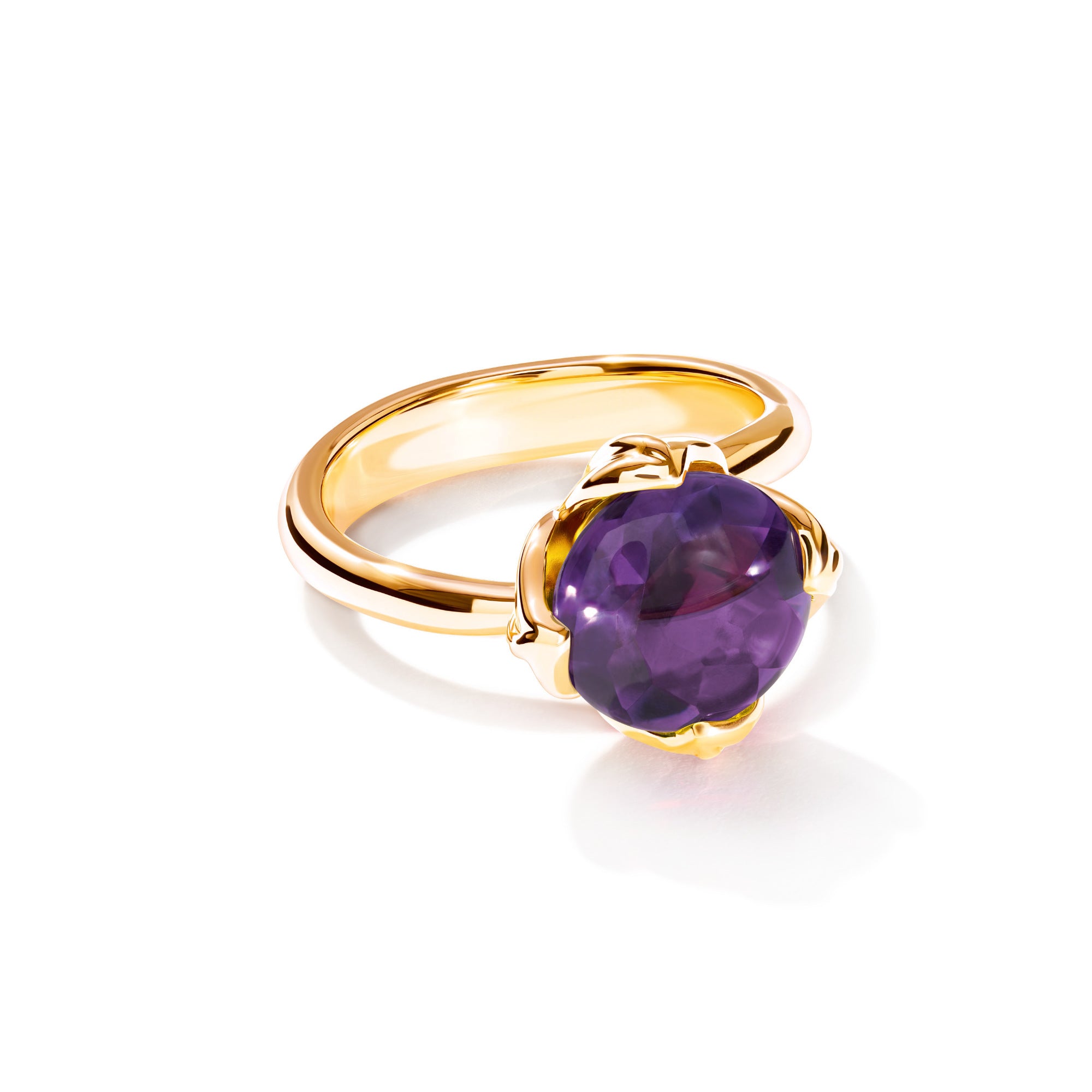 Tamara Comolli TULIP Ring Small mit Amethyst (R-TUL-s-Am-yg) aus Gelbgold mit Amethyst