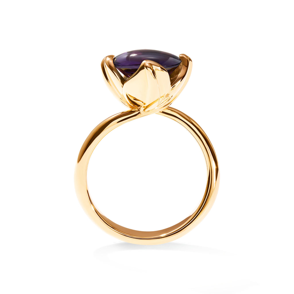 Tamara Comolli TULIP Ring Small mit Amethyst (R-TUL-s-Am-yg) aus Gelbgold mit Amethyst