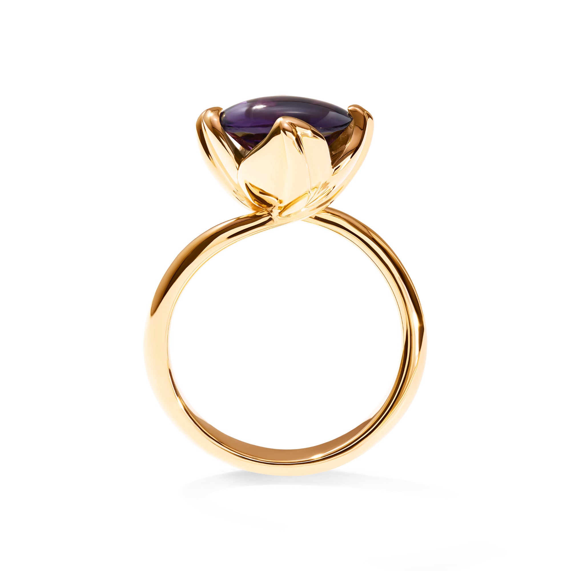 Tamara Comolli TULIP Ring Small mit Amethyst (R-TUL-s-Am-yg) aus Gelbgold mit Amethyst