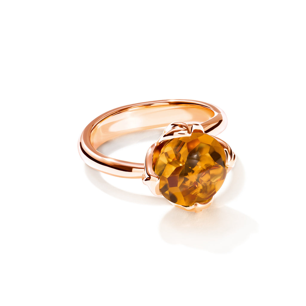 Tamara Comolli TULIP Ring Small mit Citrin (R-TUL-s-Cit-rg) aus Roségold mit Citrin