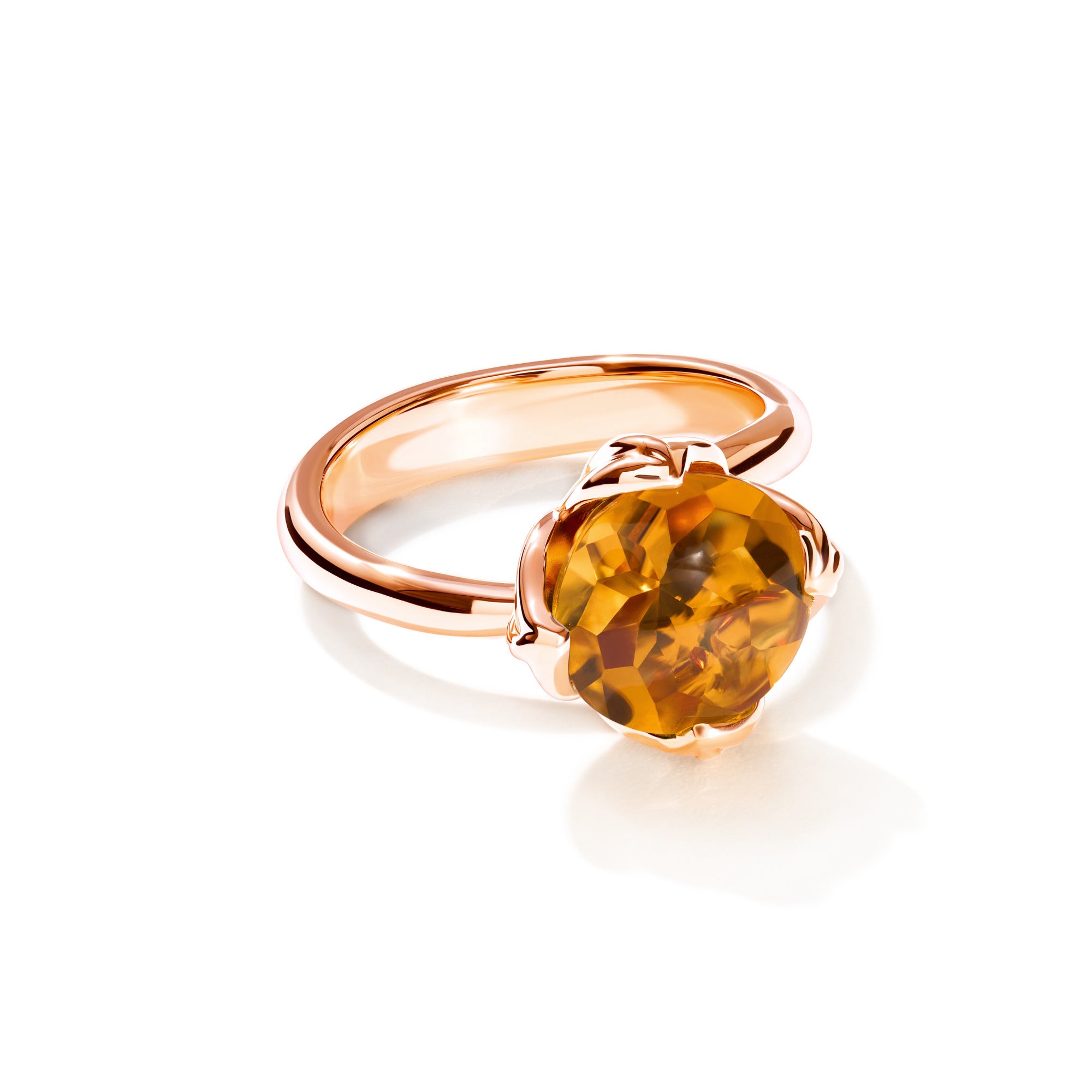 Tamara Comolli TULIP Ring Small mit Citrin (R-TUL-s-Cit-rg) aus Roségold mit Citrin