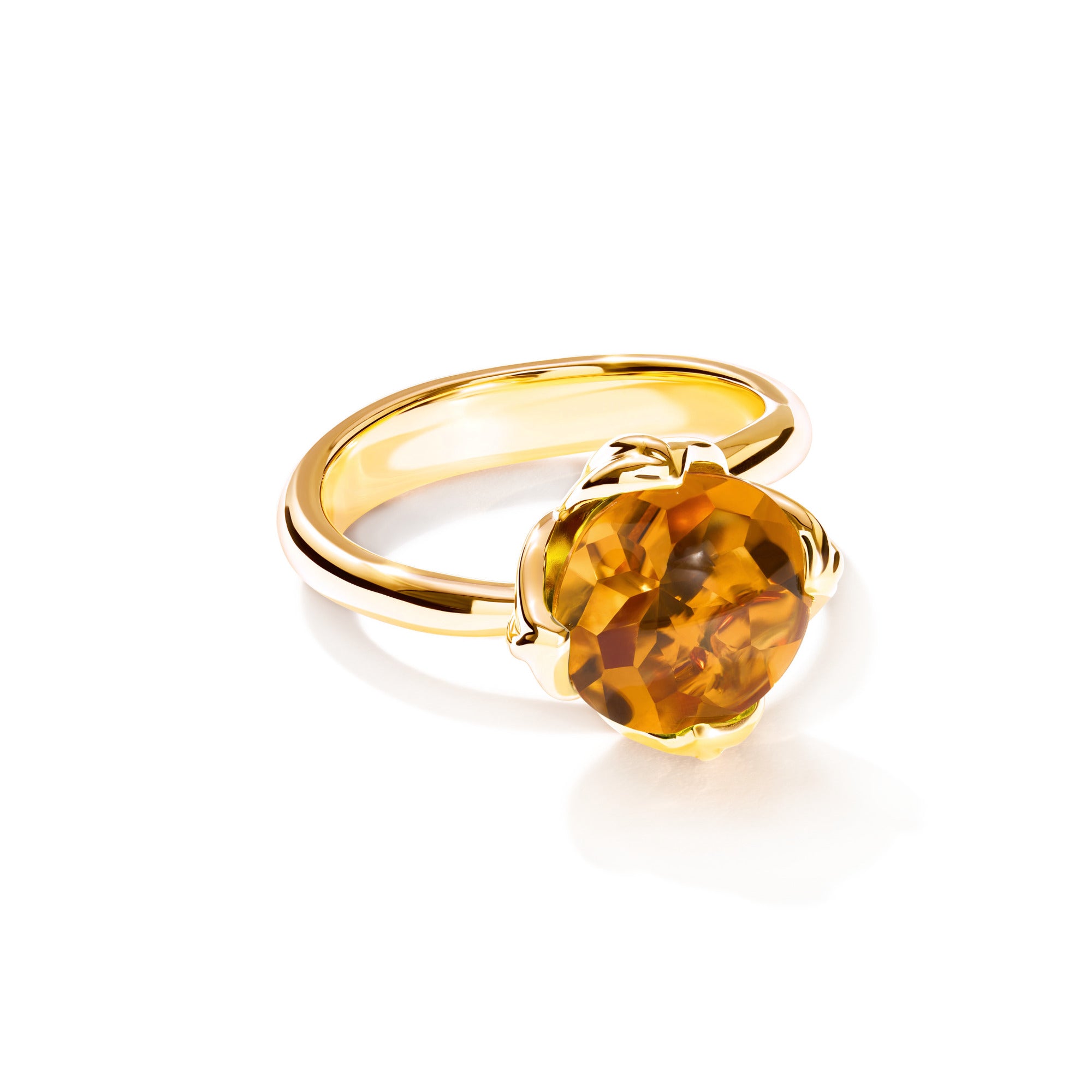 Tamara Comolli TULIP Ring Small mit Citrin (R-TUL-s-Cit-yg) aus Gelbgold mit Citrin