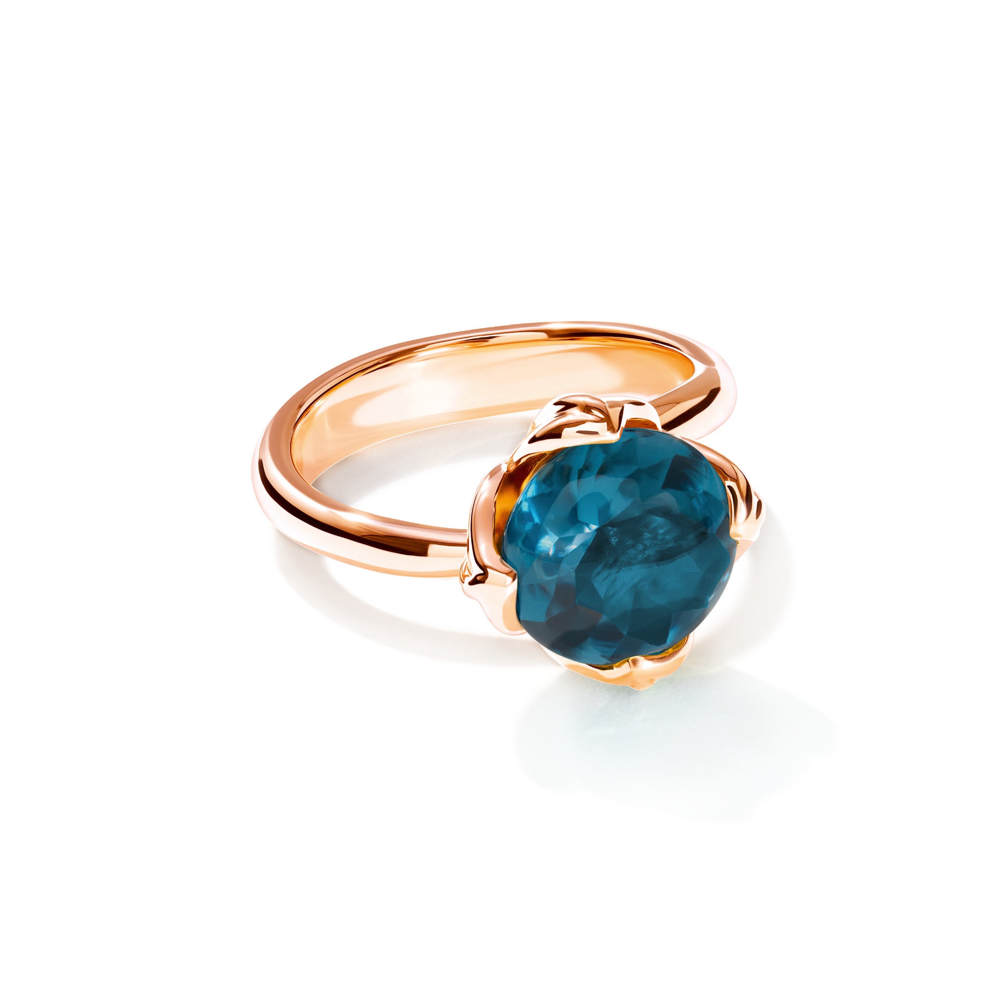 Tamara Comolli TULIP Ring Small mit London Topas (R-TUL-s-ToLo-rg) aus Roségold mit Topas