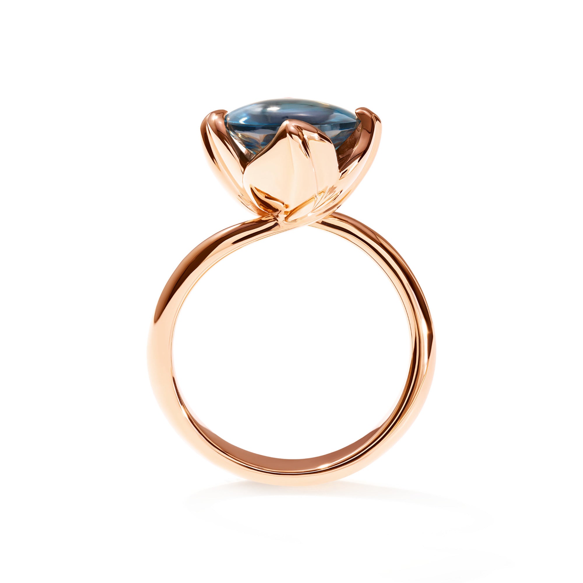 Tamara Comolli TULIP Ring Small mit London Topas (R-TUL-s-ToLo-rg) aus Roségold mit Topas
