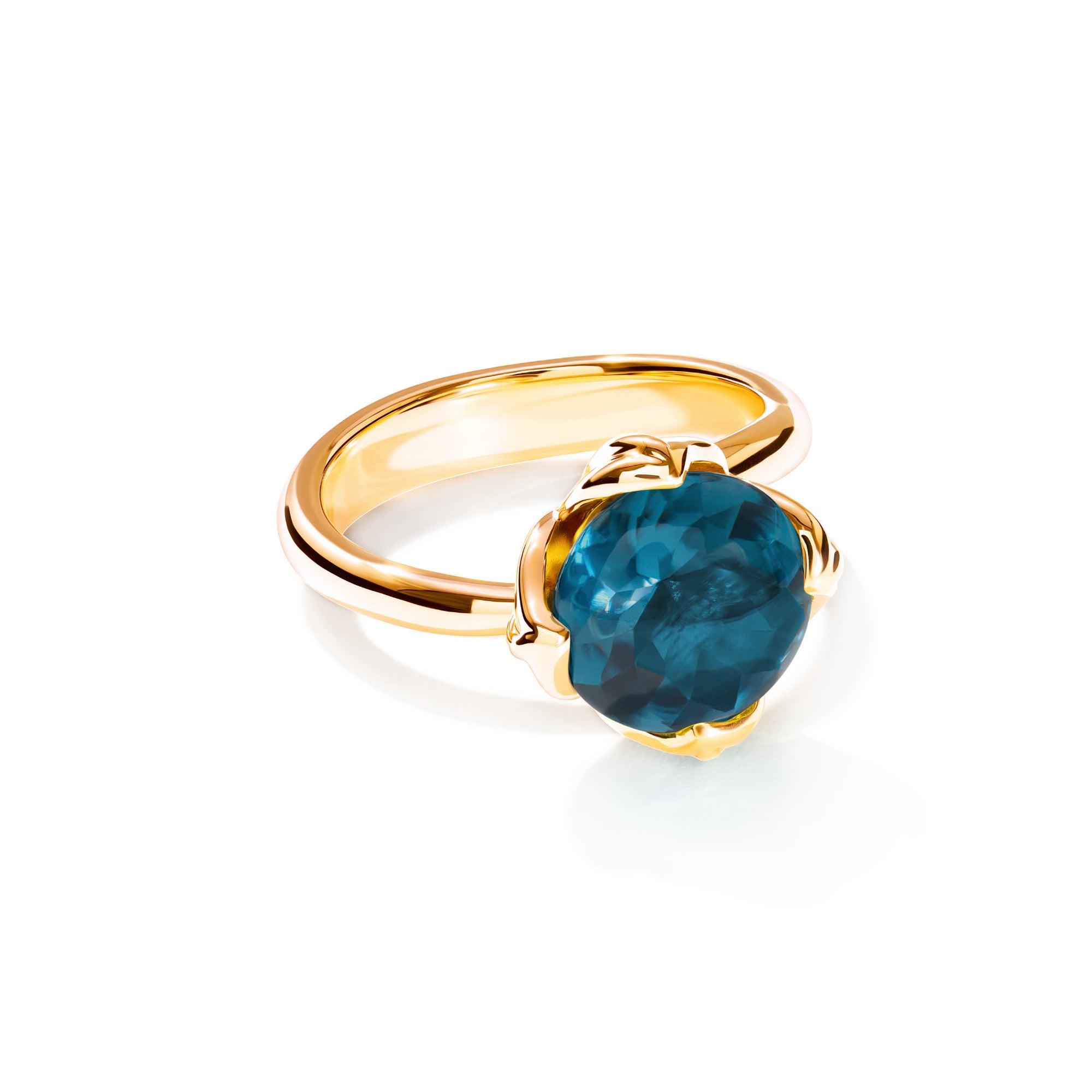 Tamara Comolli TULIP Ring Small mit London Topas (R-TUL-s-ToLo-yg) aus Gelbgold mit Topas