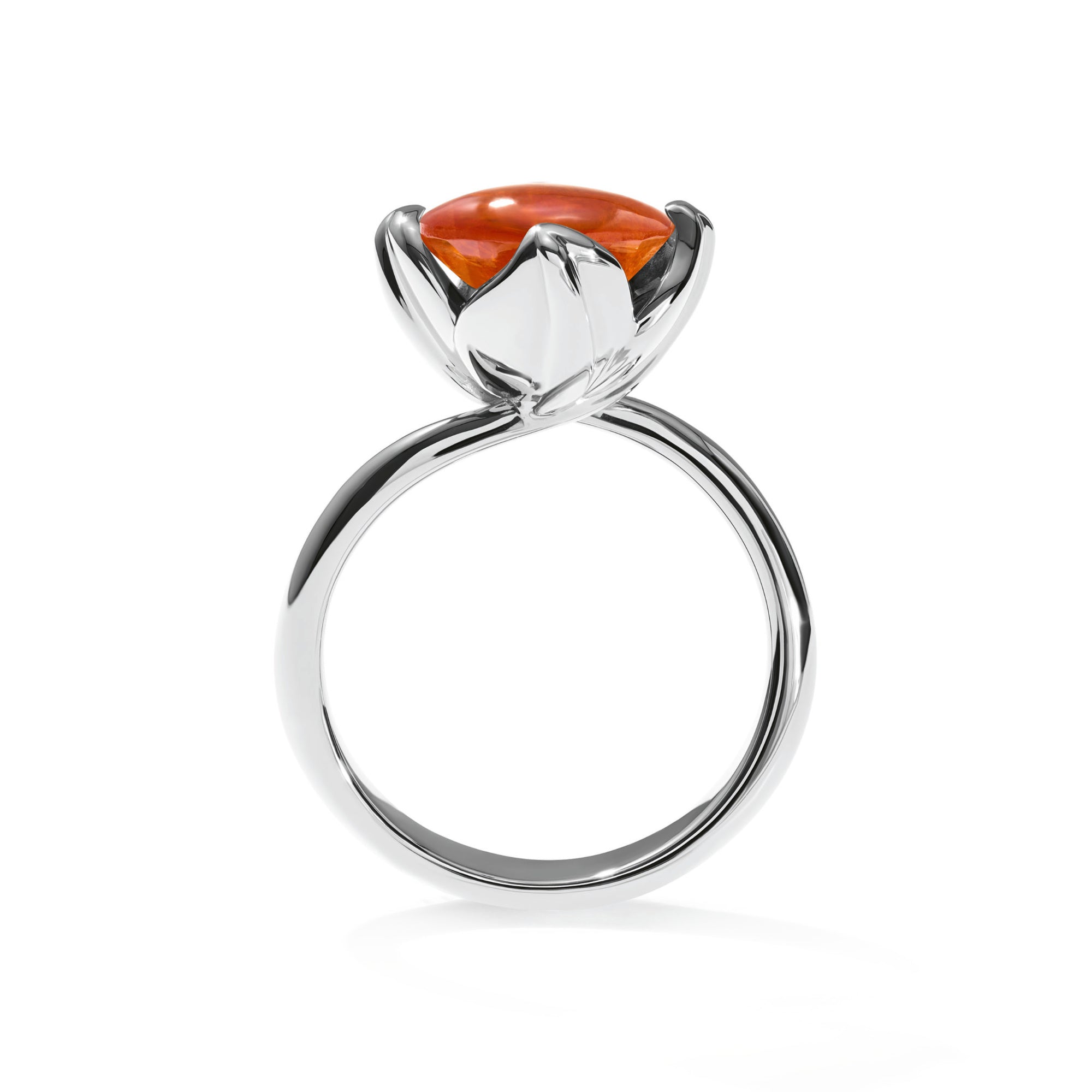 Tamara Comolli TULIP Ring Small mit Mandarin Granat (R-TUL-s-Man-wg) aus Weißgold mit Granat