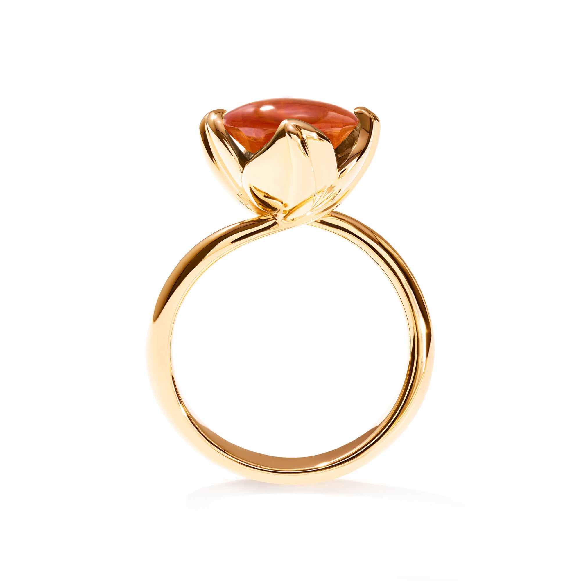 Tamara Comolli TULIP Ring Small mit Mandarin Granat (R-TUL-s-Man-yg) aus Gelbgold mit Granat