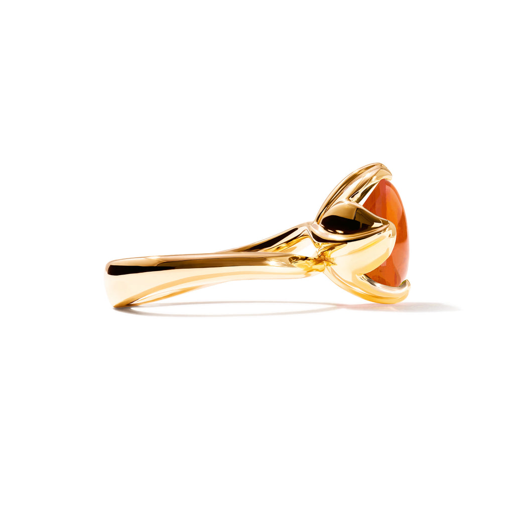 Tamara Comolli TULIP Ring Small mit Mandarin Granat (R-TUL-s-Man-yg) aus Gelbgold mit Granat