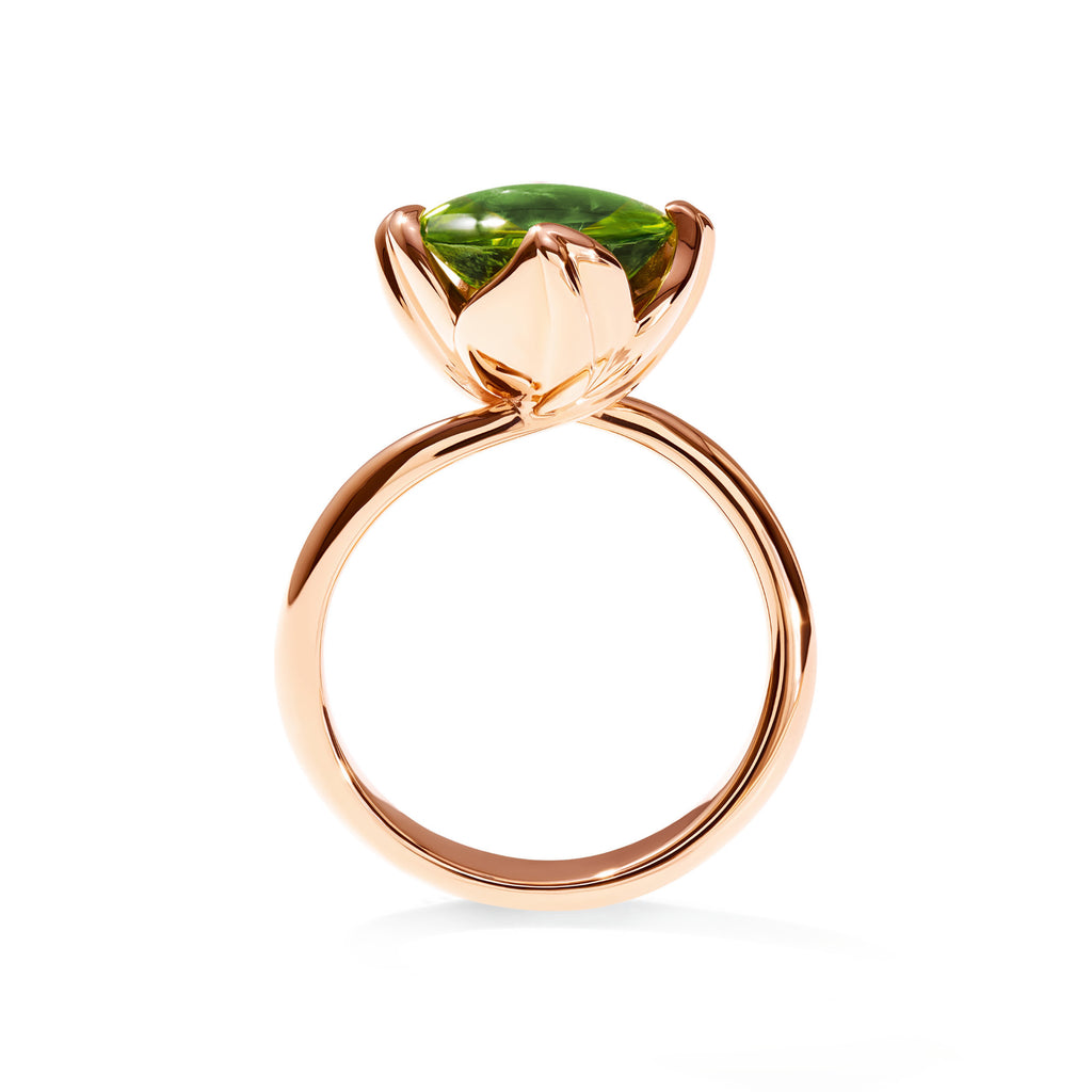 Tamara Comolli TULIP Ring Small mit Peridot (R-TUL-s-Per-rg) aus Roségold mit Peridot