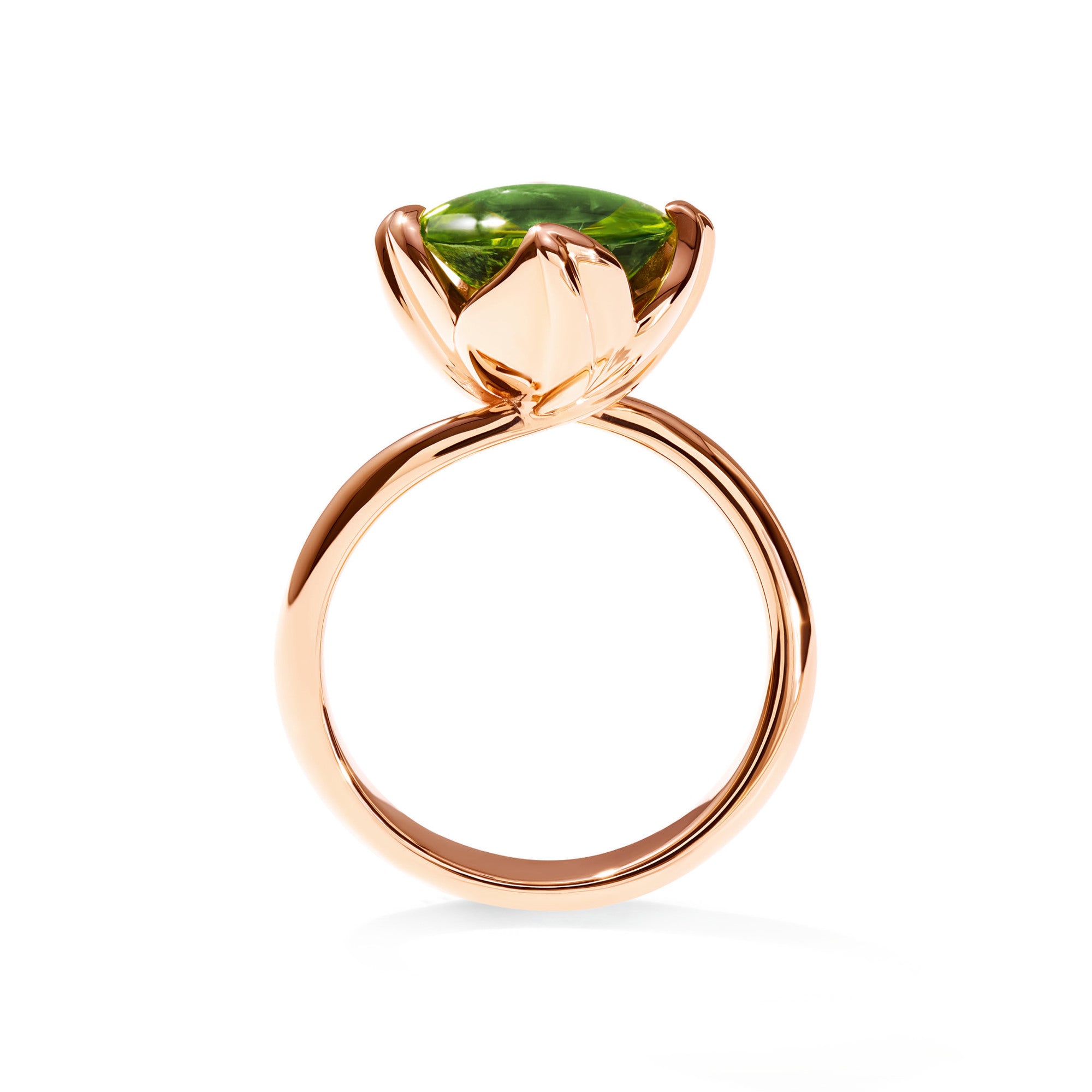 Tamara Comolli TULIP Ring Small mit Peridot (R-TUL-s-Per-rg) aus Roségold mit Peridot